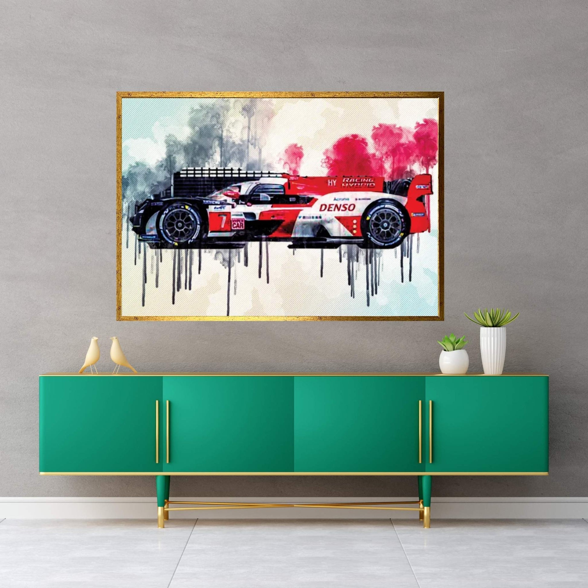 Toyota Gr010 Hybrid 2021 Wec Side View Hypercar Gazoo Racing 2021 Le Mans Hypercar Hybrid Hypercar Canvas Wall Art - Y Canvas