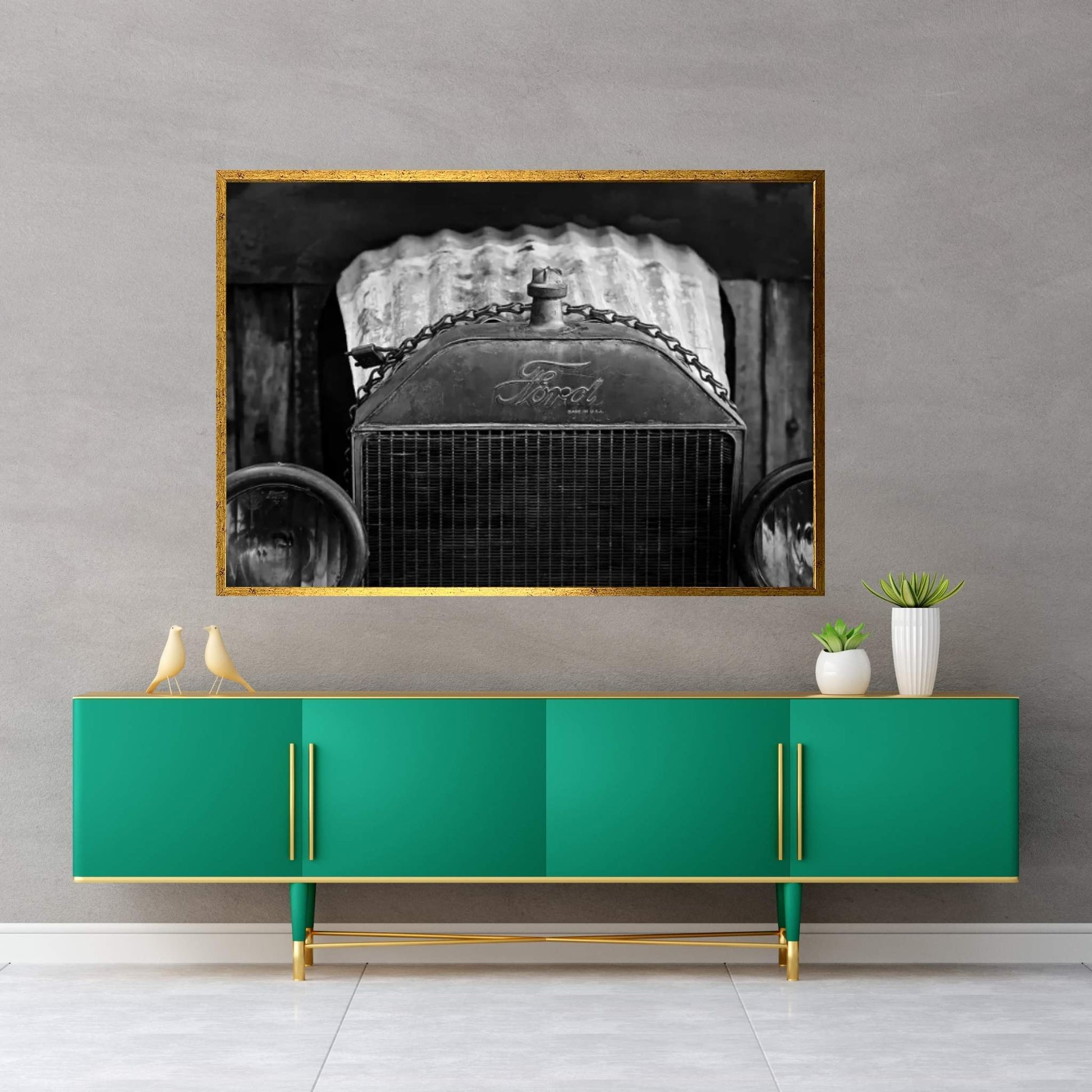 Model T in Black&White Canvas Wall Art - Y Canvas