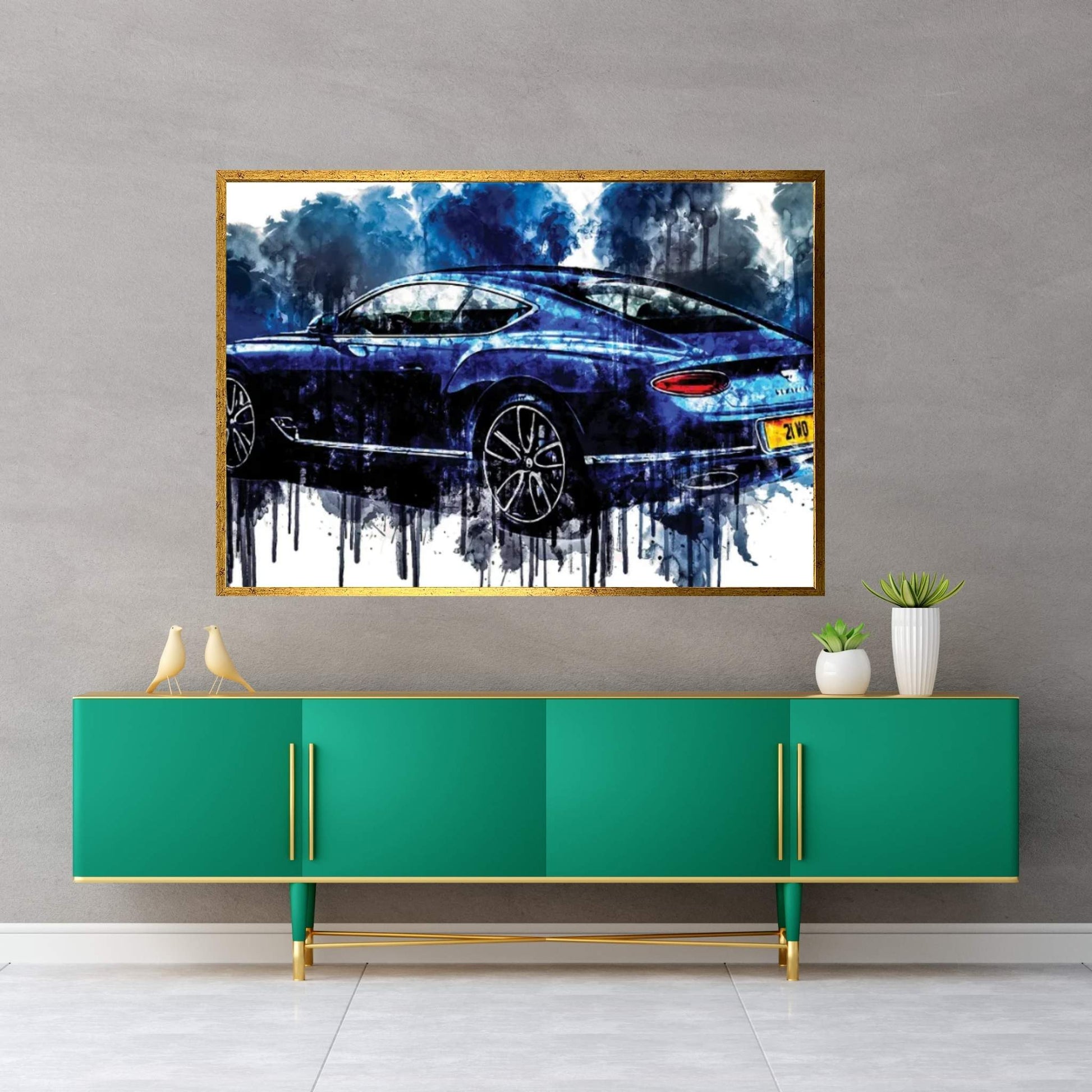 Car 2017 Bentley Continental GT Rear Canvas Wall Art - Y Canvas