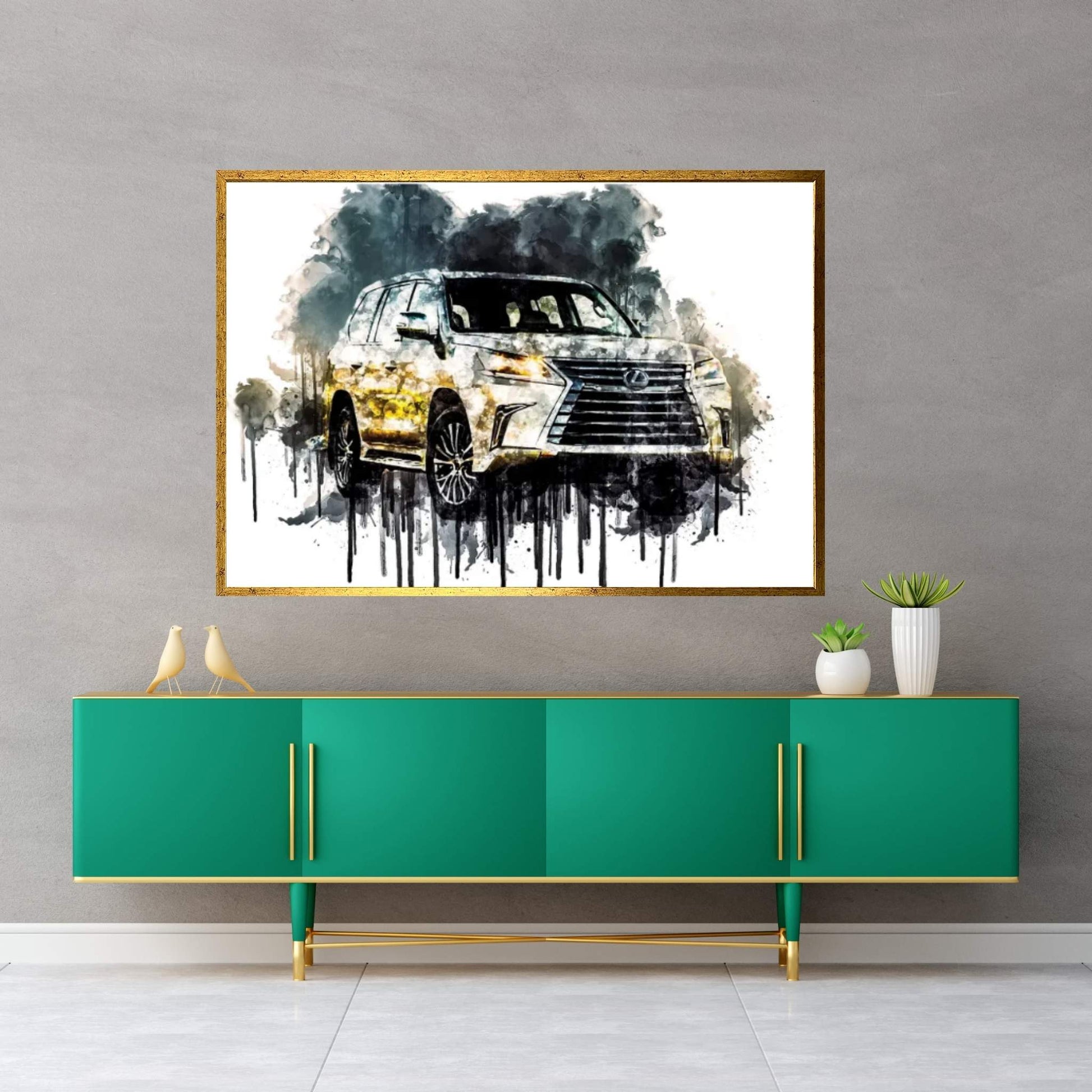 Car 2018 Lexus LX 570 Two Row Canvas Wall Art - Y Canvas