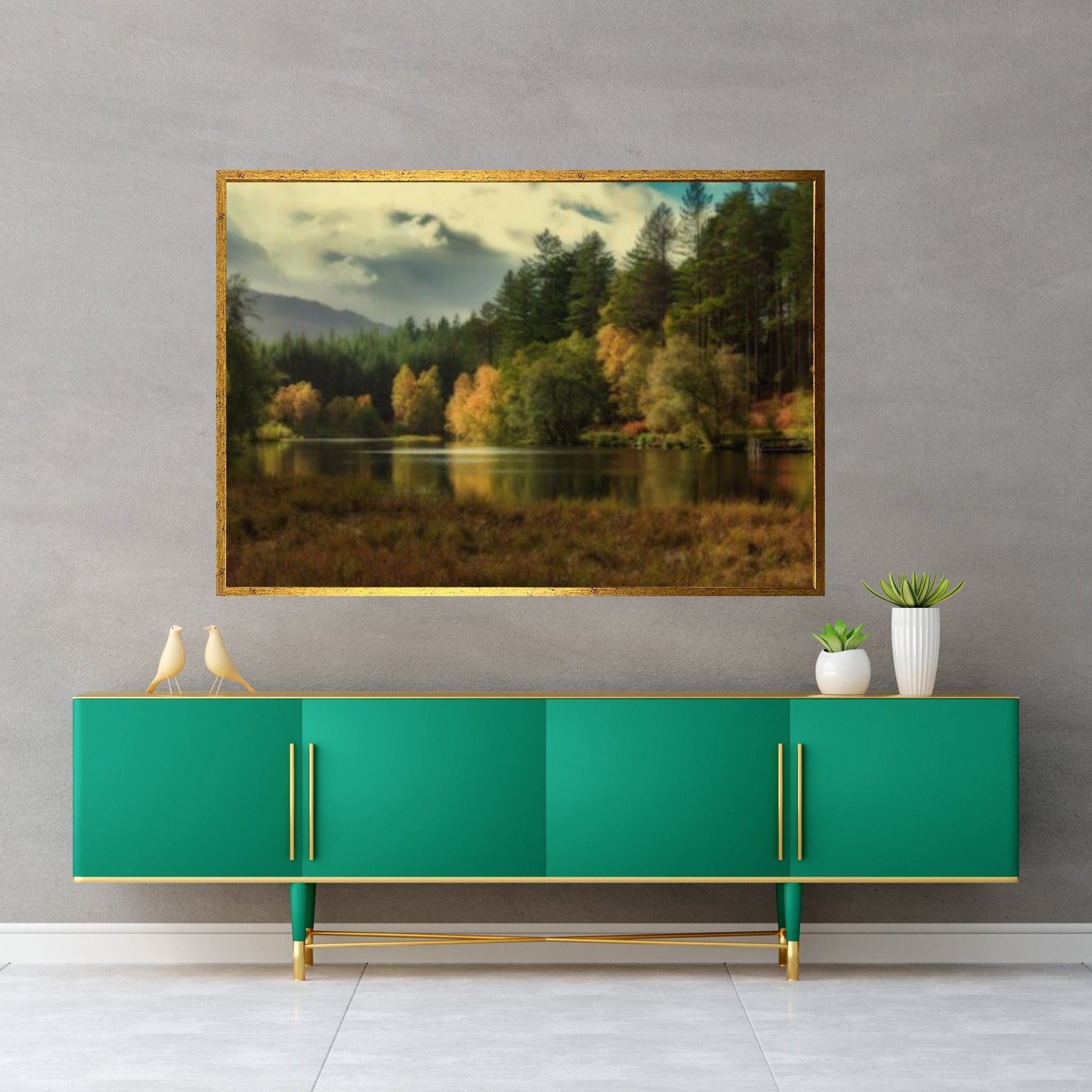 Autumn Landscape Canvas Wall Art Decor, Autumn Landscape Art Canvas, Forest Landscape Canvas Art - Y Canvas