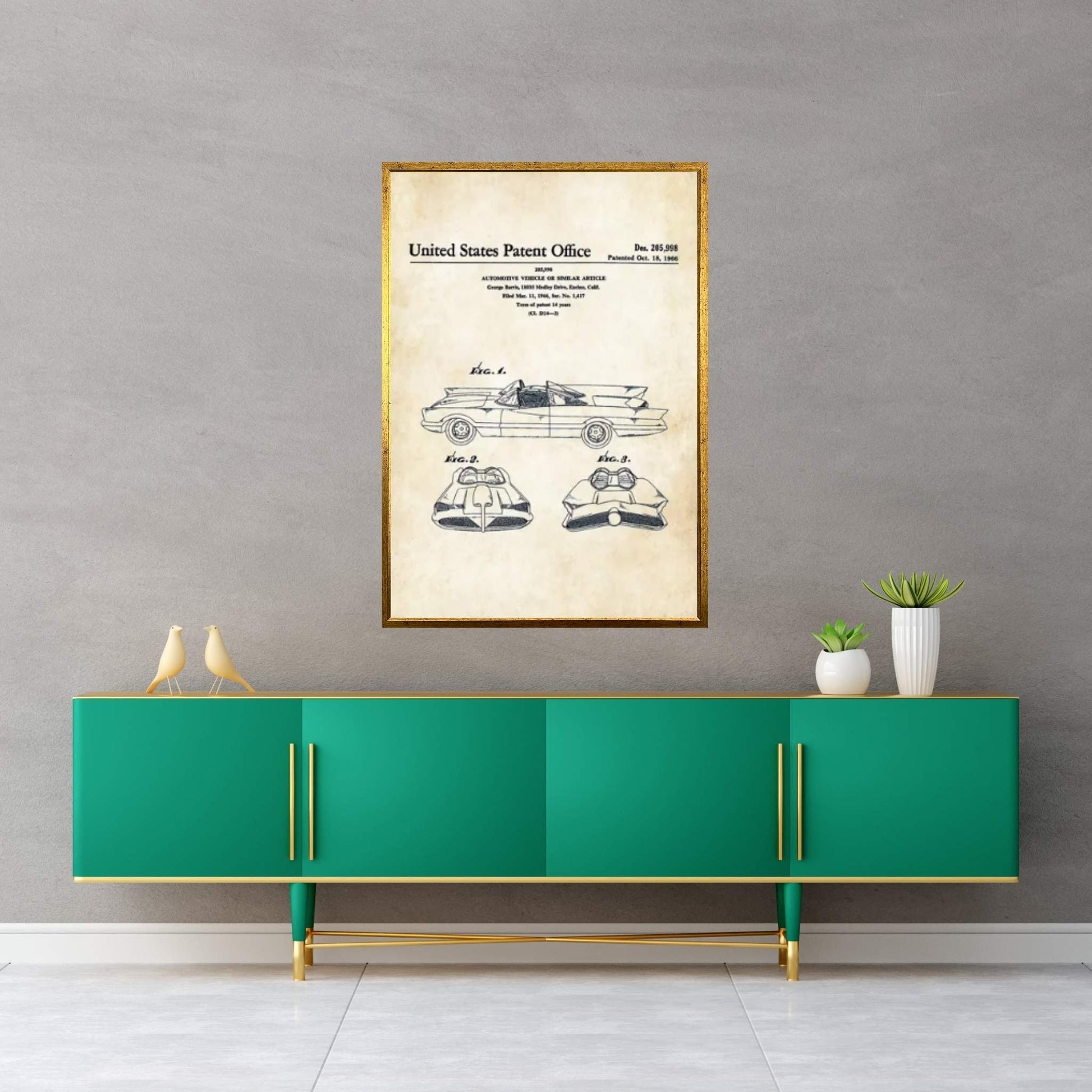 Batman Batmobile (1966) Canvas Wall Art - Y Canvas