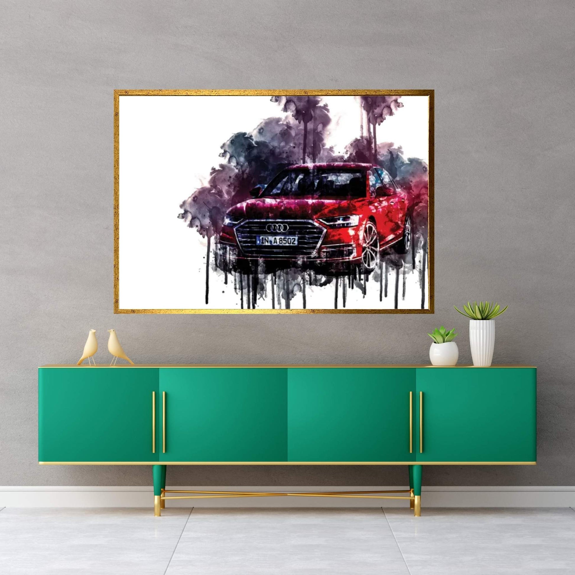 Car 2017 Audi A8 TDI Quattro Canvas Wall Art - Y Canvas