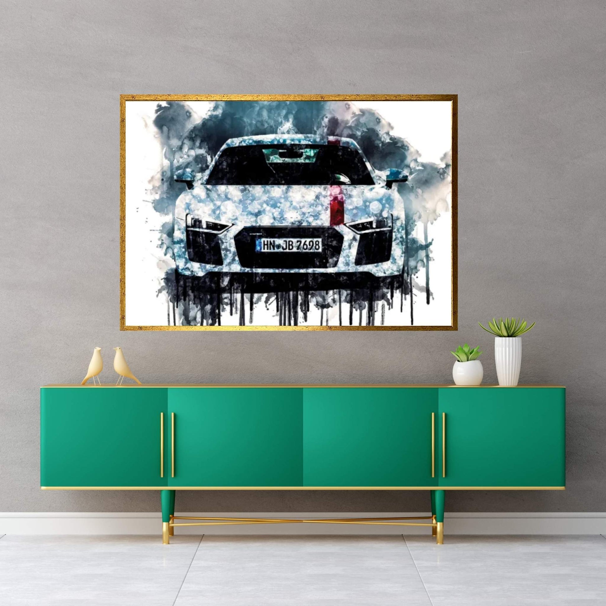 Car 2018 Audi R8 V10 RWS Canvas Wall Art - Y Canvas