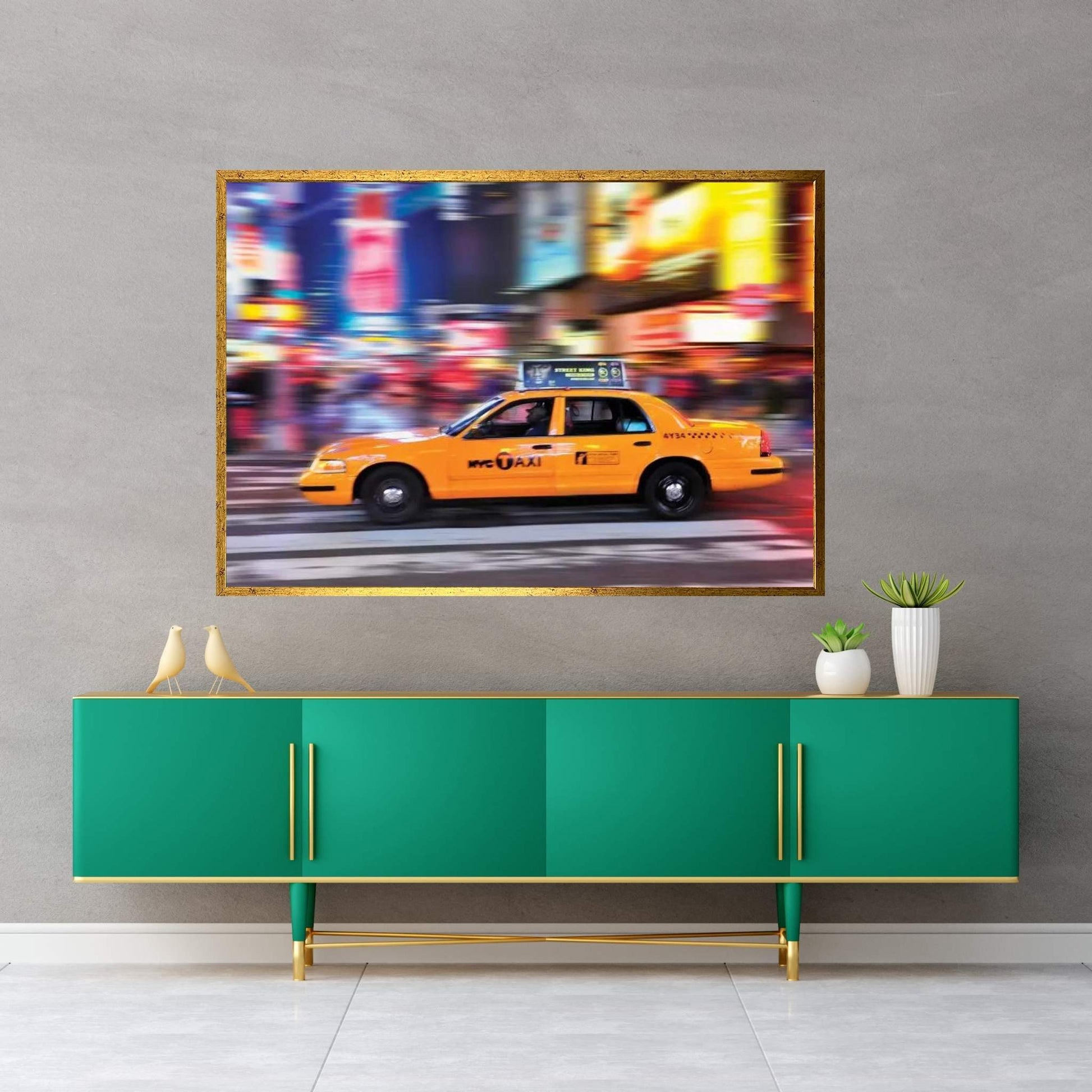 Times Square Yellow Cab II Canvas Wall Art - Y Canvas