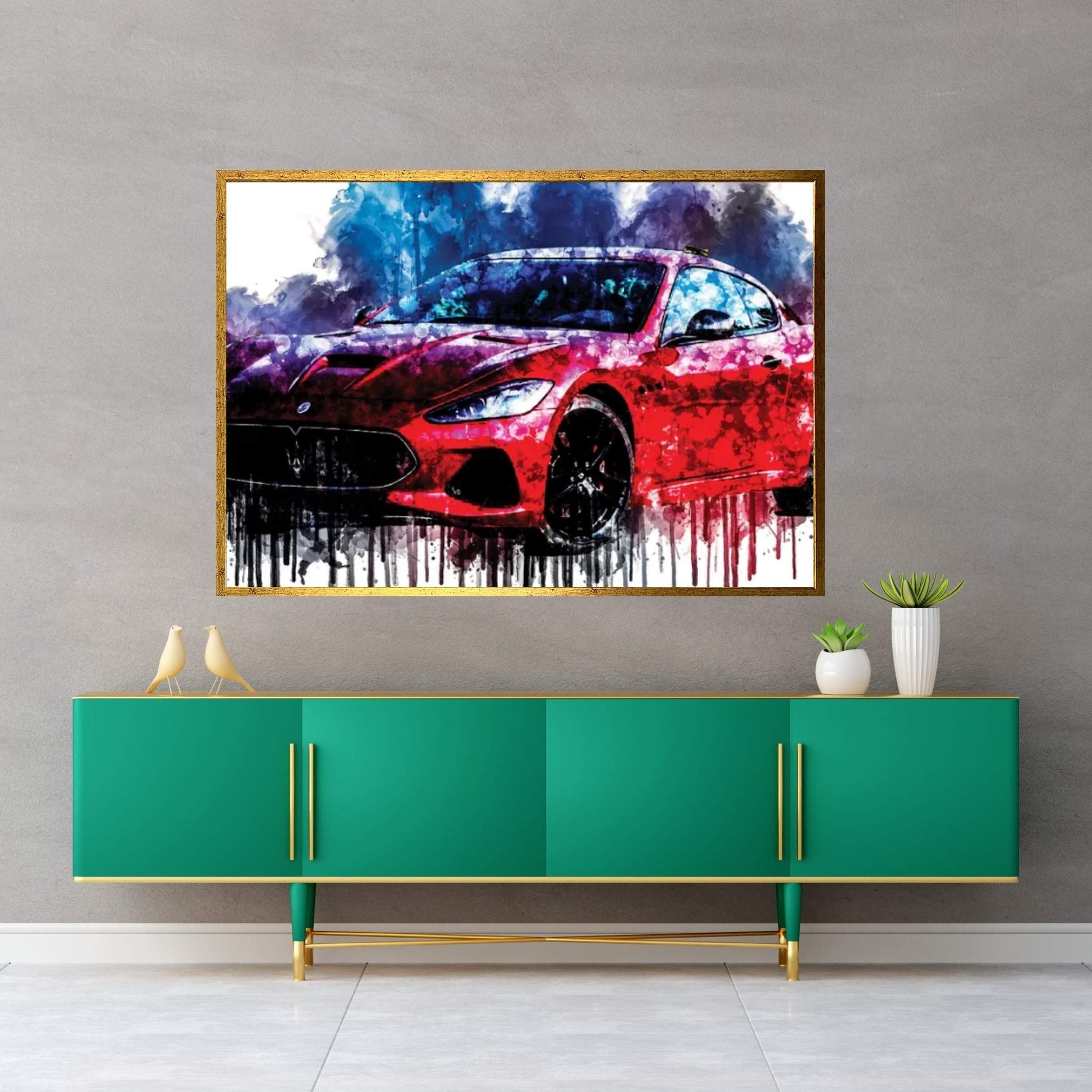 Car 2017 Maserati Granturismo MC Canvas Wall Art - Y Canvas