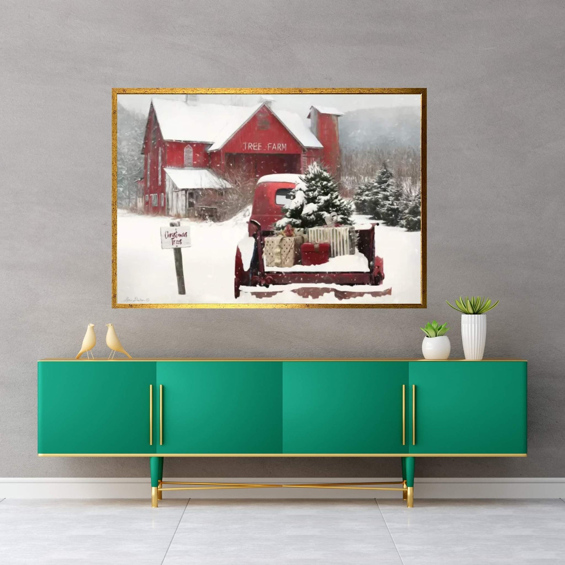 Tree Farm Christmas Canvas Wall Art - Y Canvas