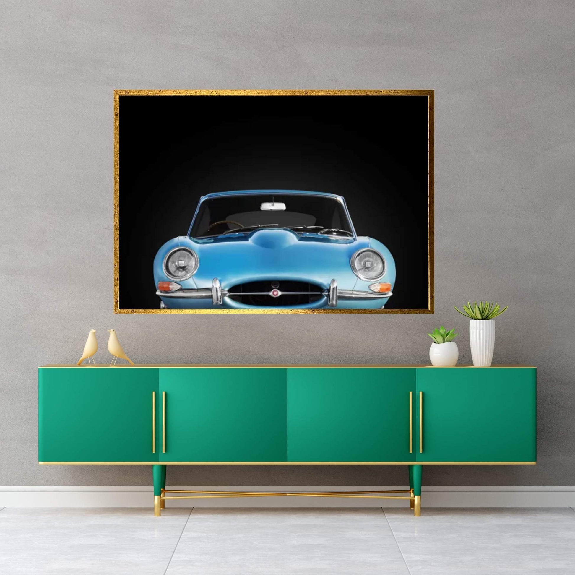 Jaguar E-Type Front Canvas Wall Art - Y Canvas