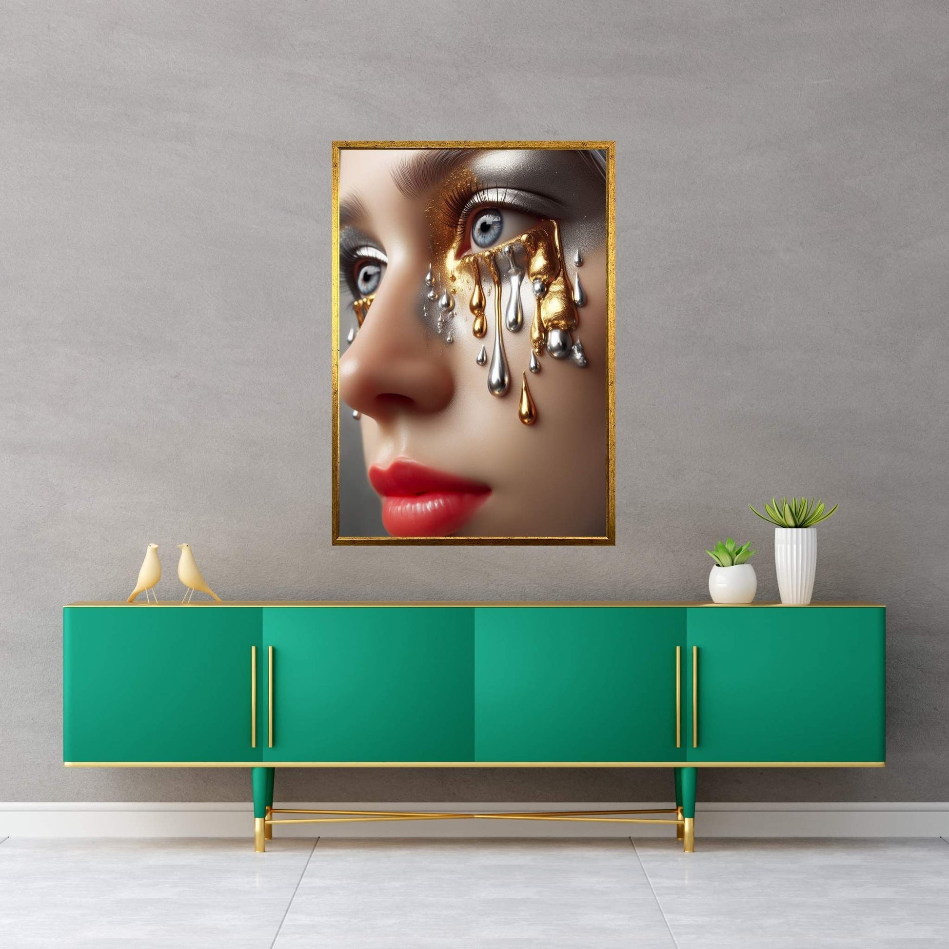 The Golden Tears Gustav Klimt Modern Abstract Reproduction Canvas Wall Art - Y Canvas