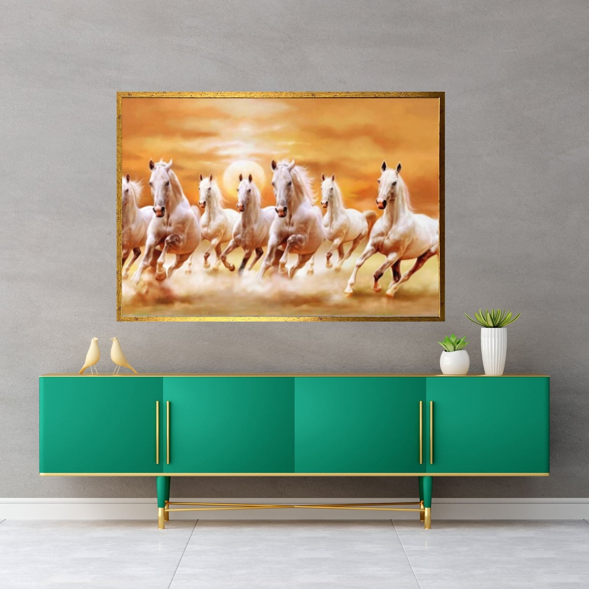 Large Running Horses Canvas Wall Art Print - Y Canvas