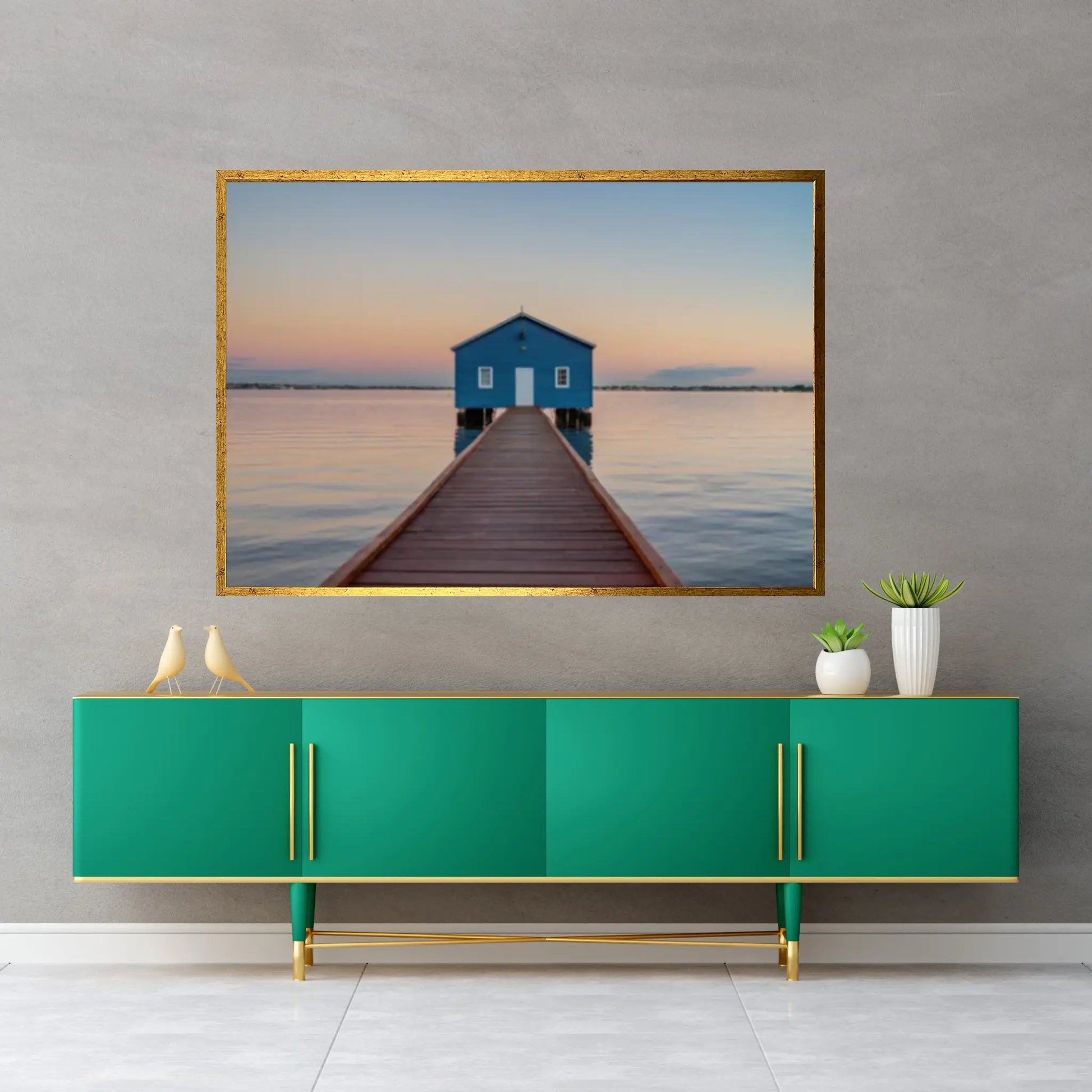 Pier Sunset Wall Art Canvas , Fishing Shack Home Decor - Y Canvas