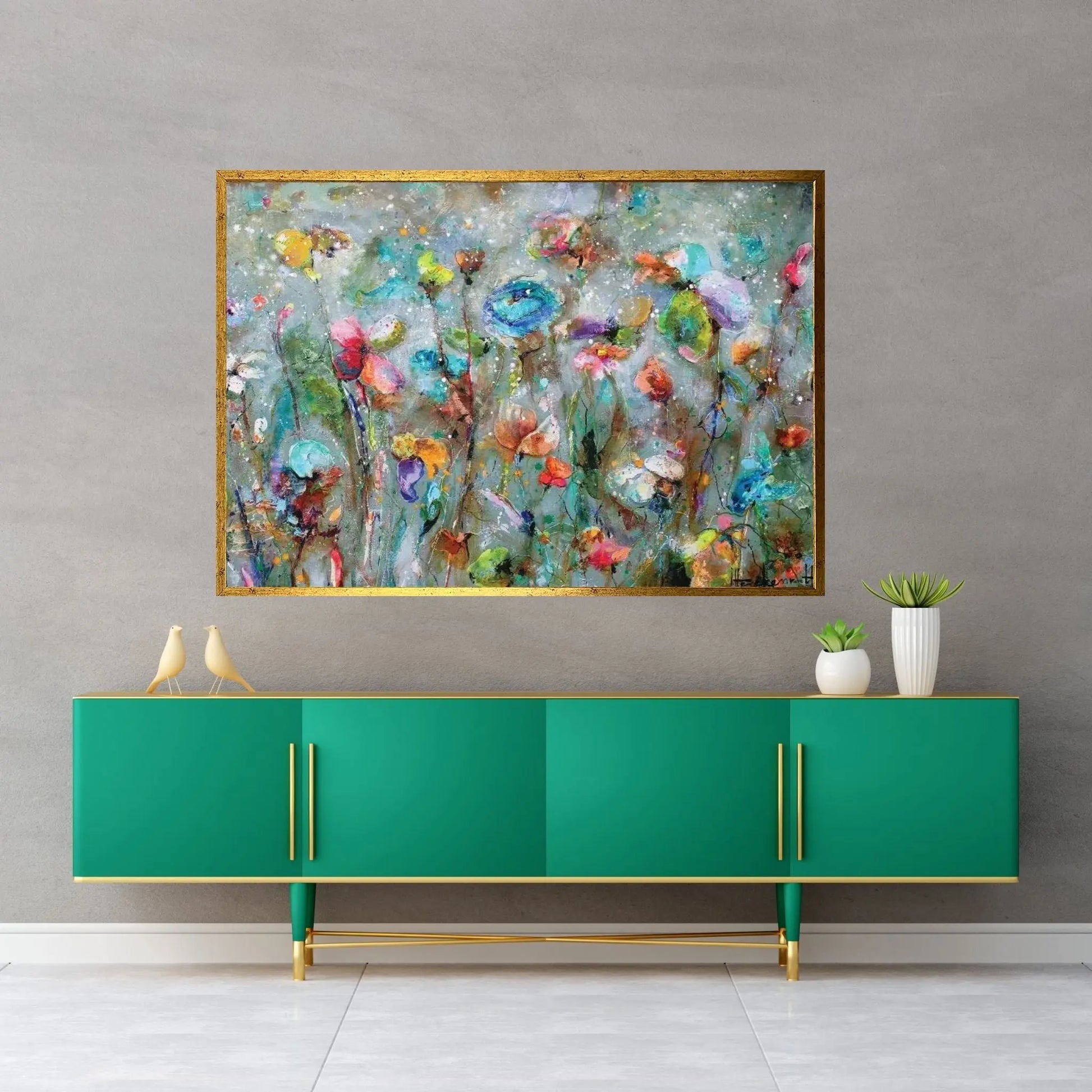 Flowers By Daw Canvas Wall Art - Y Canvas