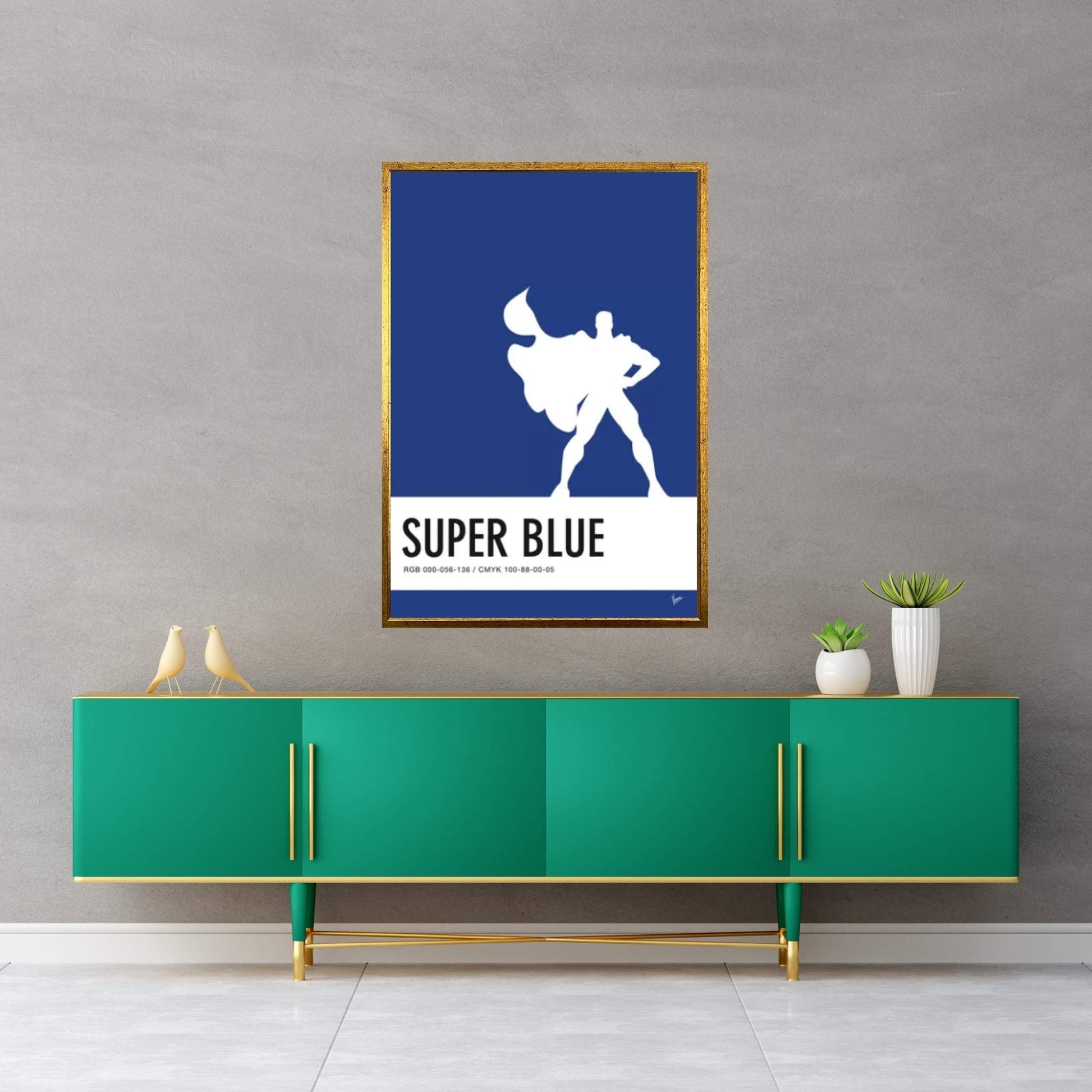 Minimal Colorcode Poster Superman Canvas Wall Art - Y Canvas