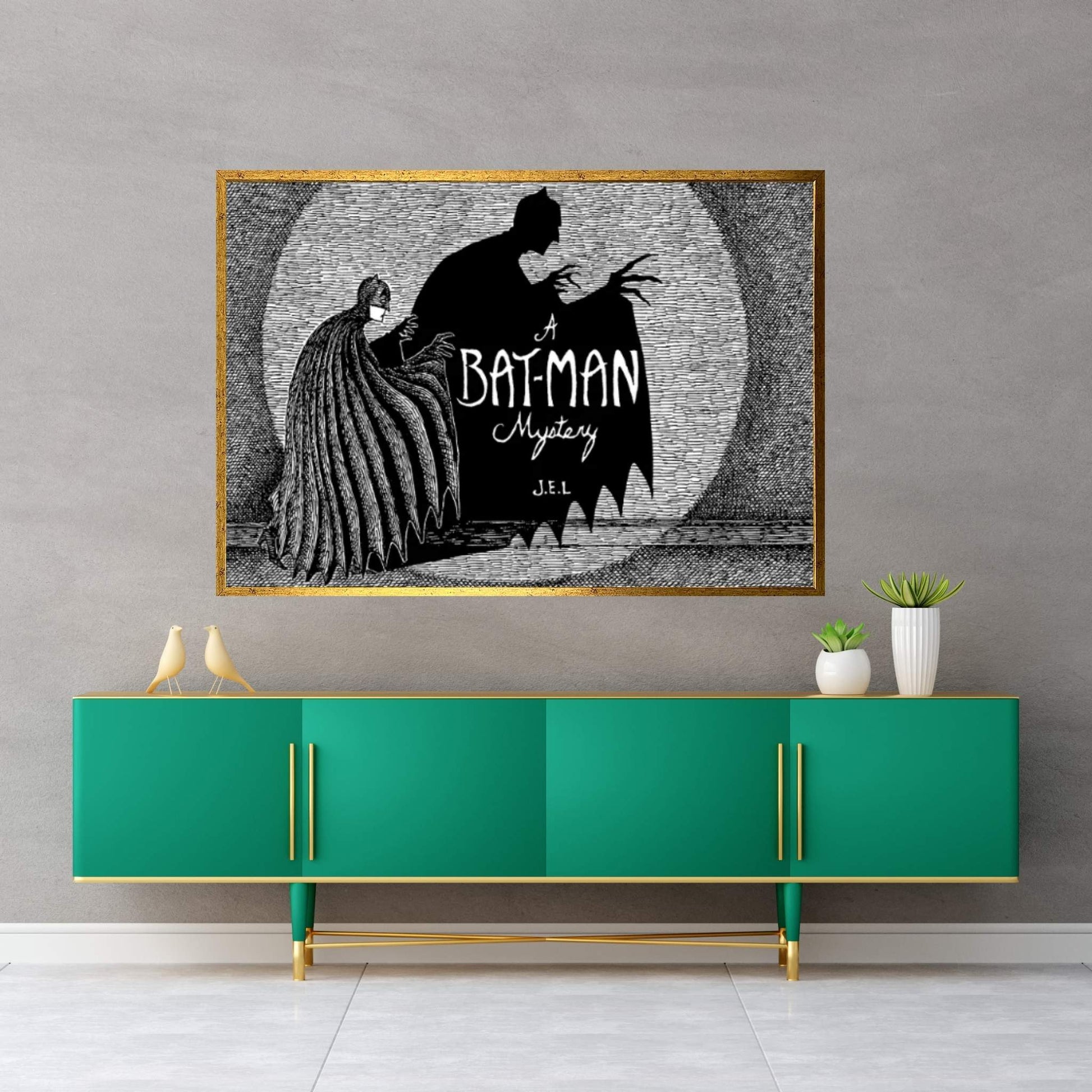 A Bat-Man Mystery Canvas Wall Art - Y Canvas