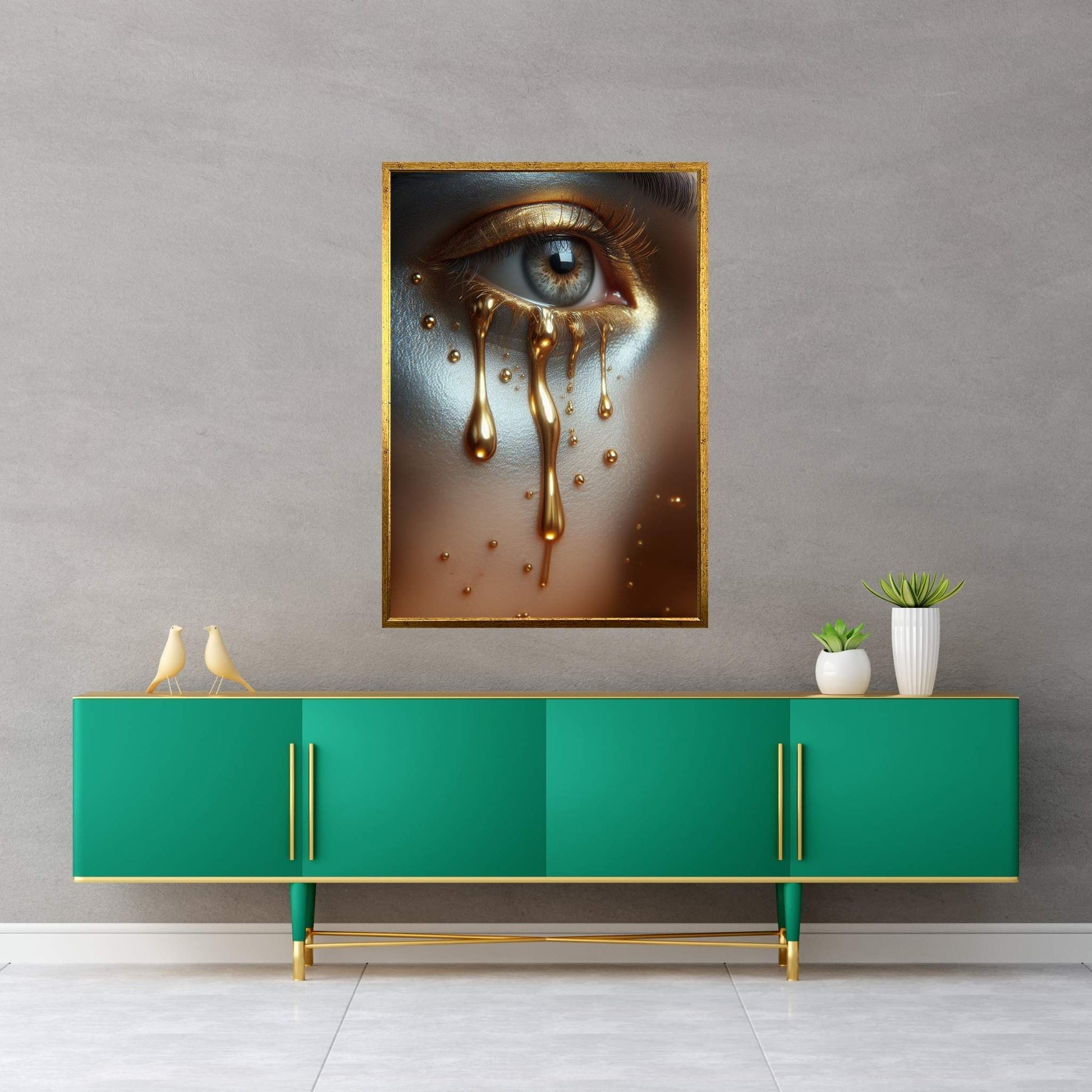 The Golden Tears Gustav Klimt Modern Abstract Reproduction Canvas Wall Art - Y Canvas