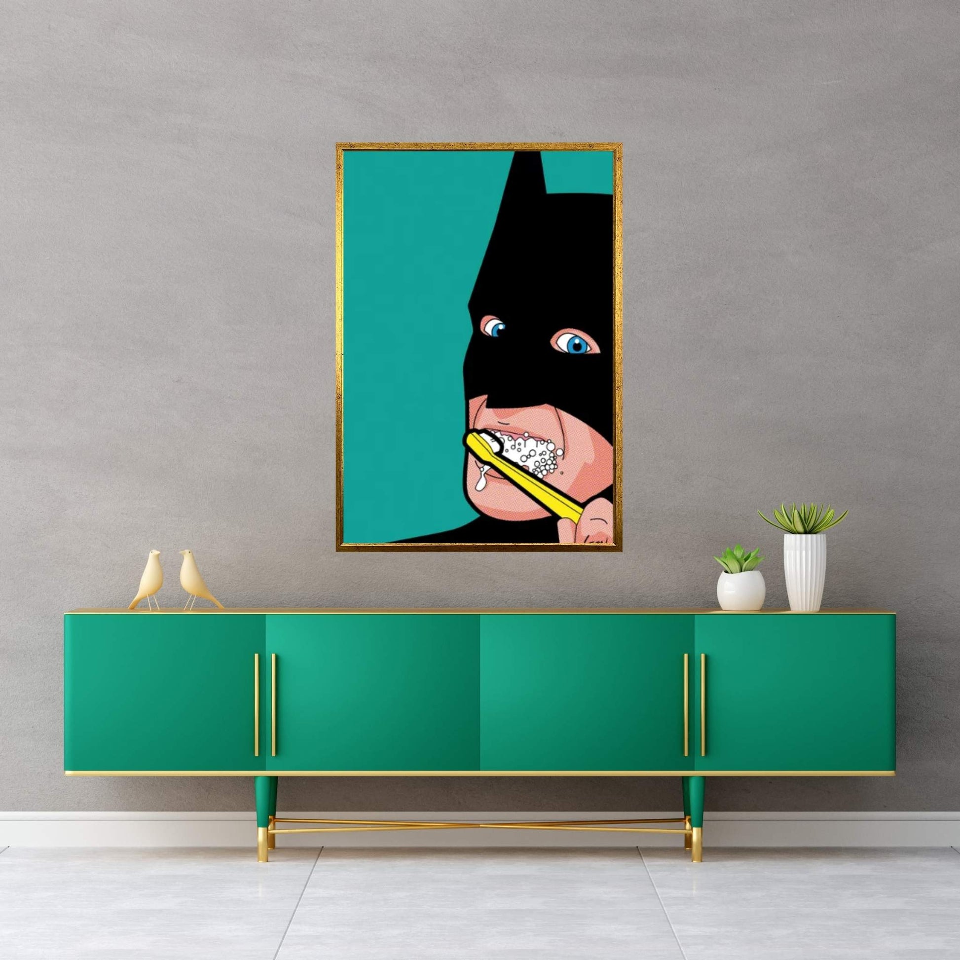 Bat-Brush Canvas Wall Art - Y Canvas