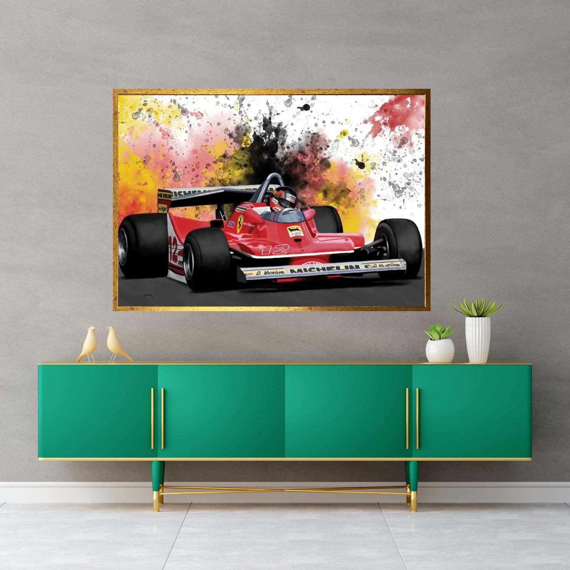 1979 Gilles Villeneuve Racing Car Canvas Wall Art - Y Canvas