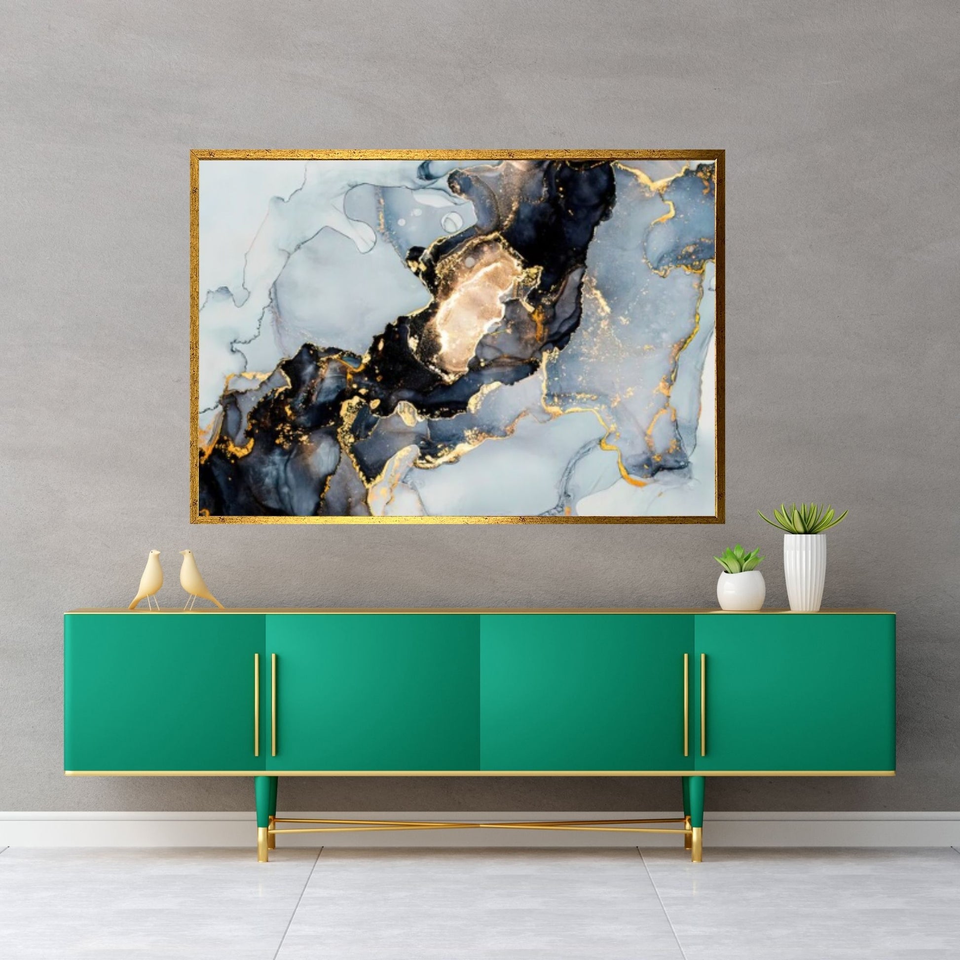 Large Gold Marble Canvas Wall Art, Marble Wall Decor - Y Canvas