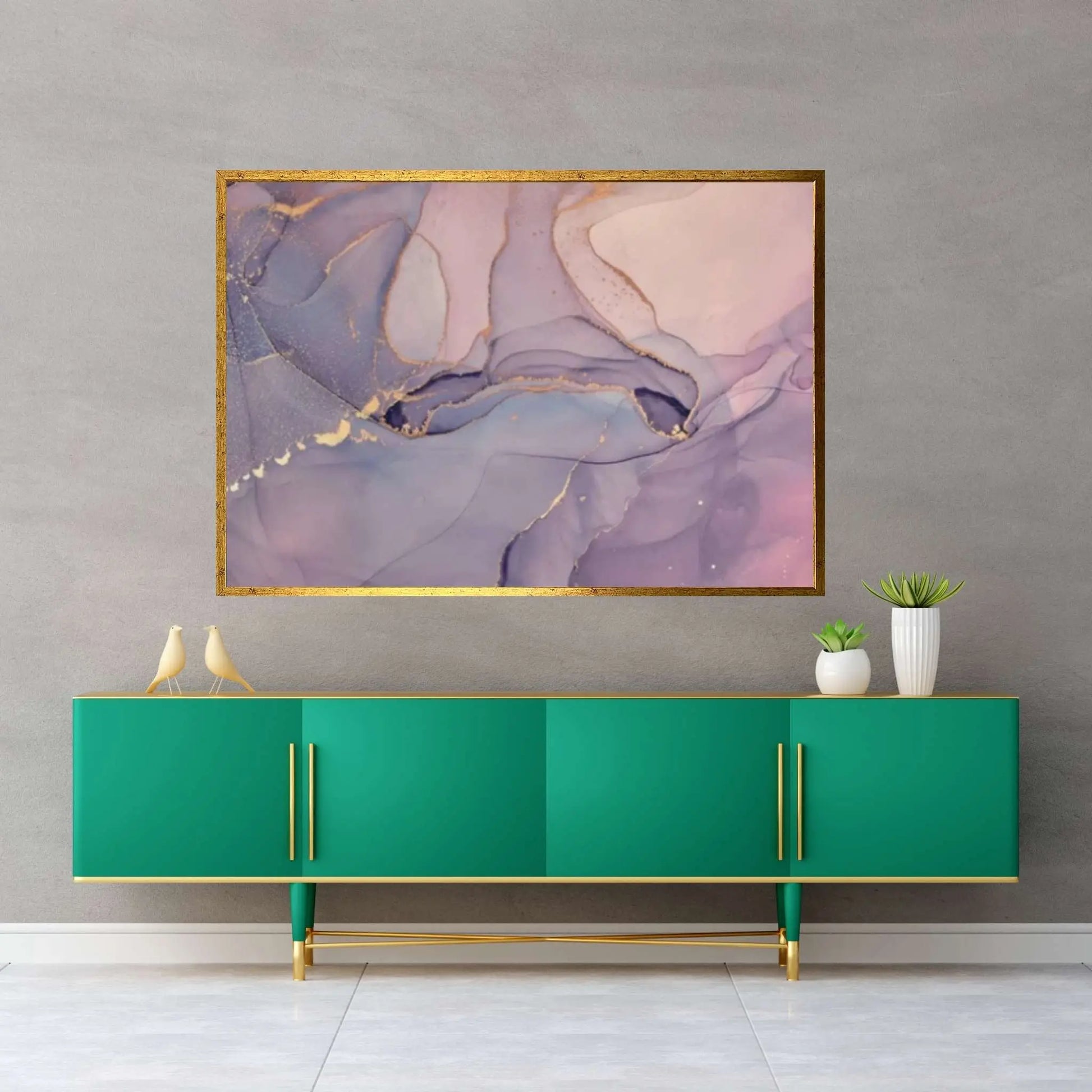 Purple and Pink Abstract Wall Art, Abstract Marble Print Marble Abstract - Y Canvas