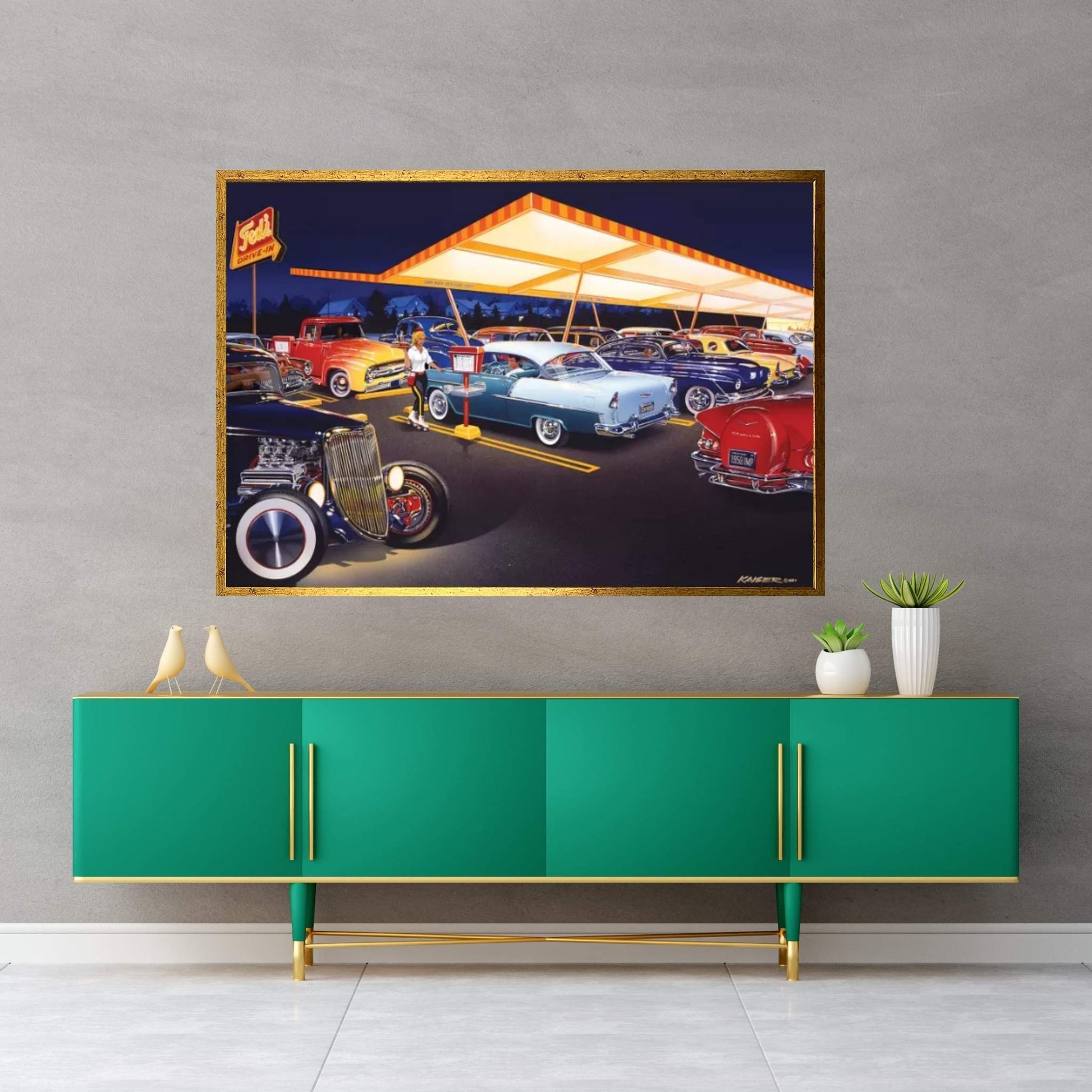 Ted's Drive-In Canvas Wall Art - Y Canvas