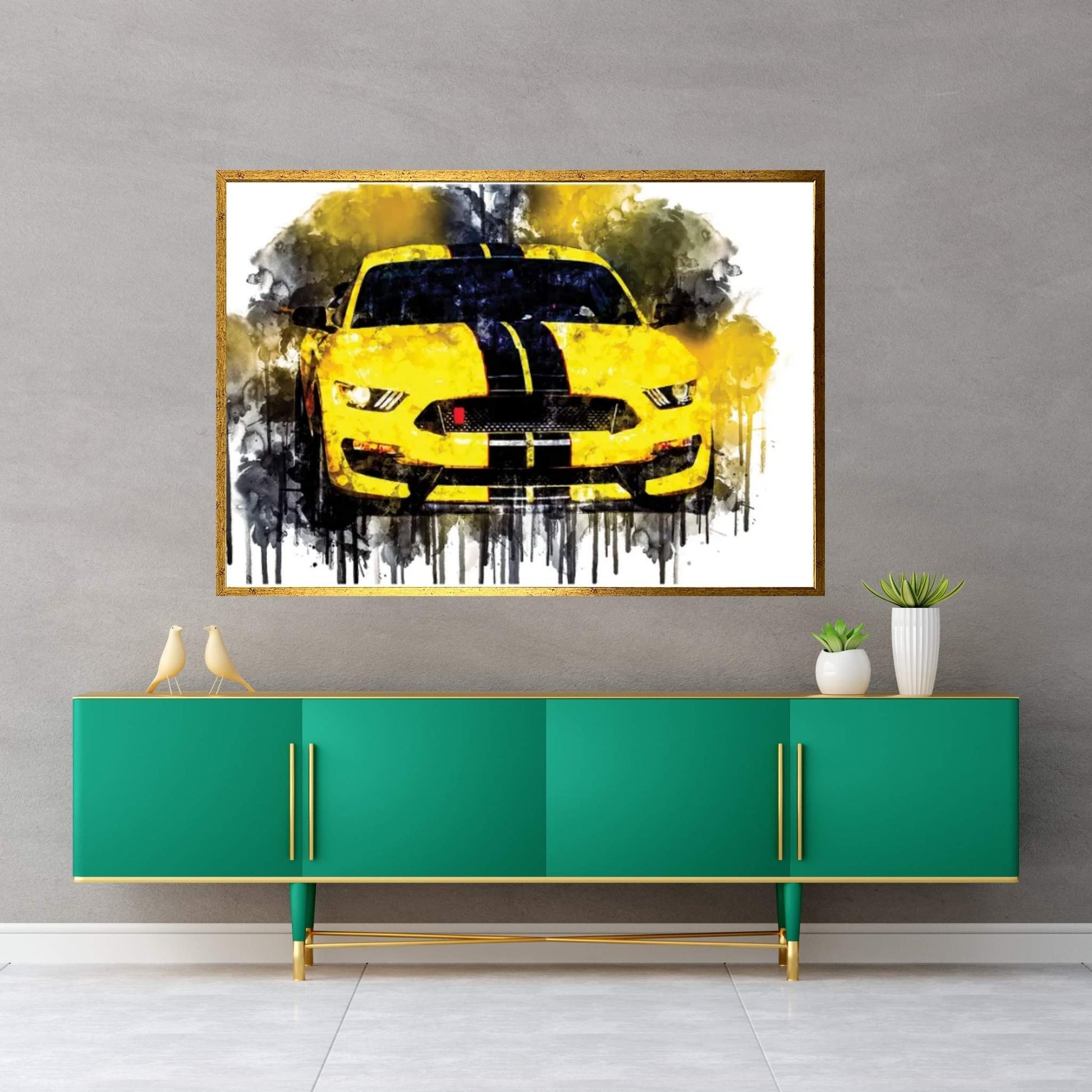 2017 Ford Mustang Shelby GT350 Sports Car Vehicle LXXXII Canvas Wall Art - Y Canvas