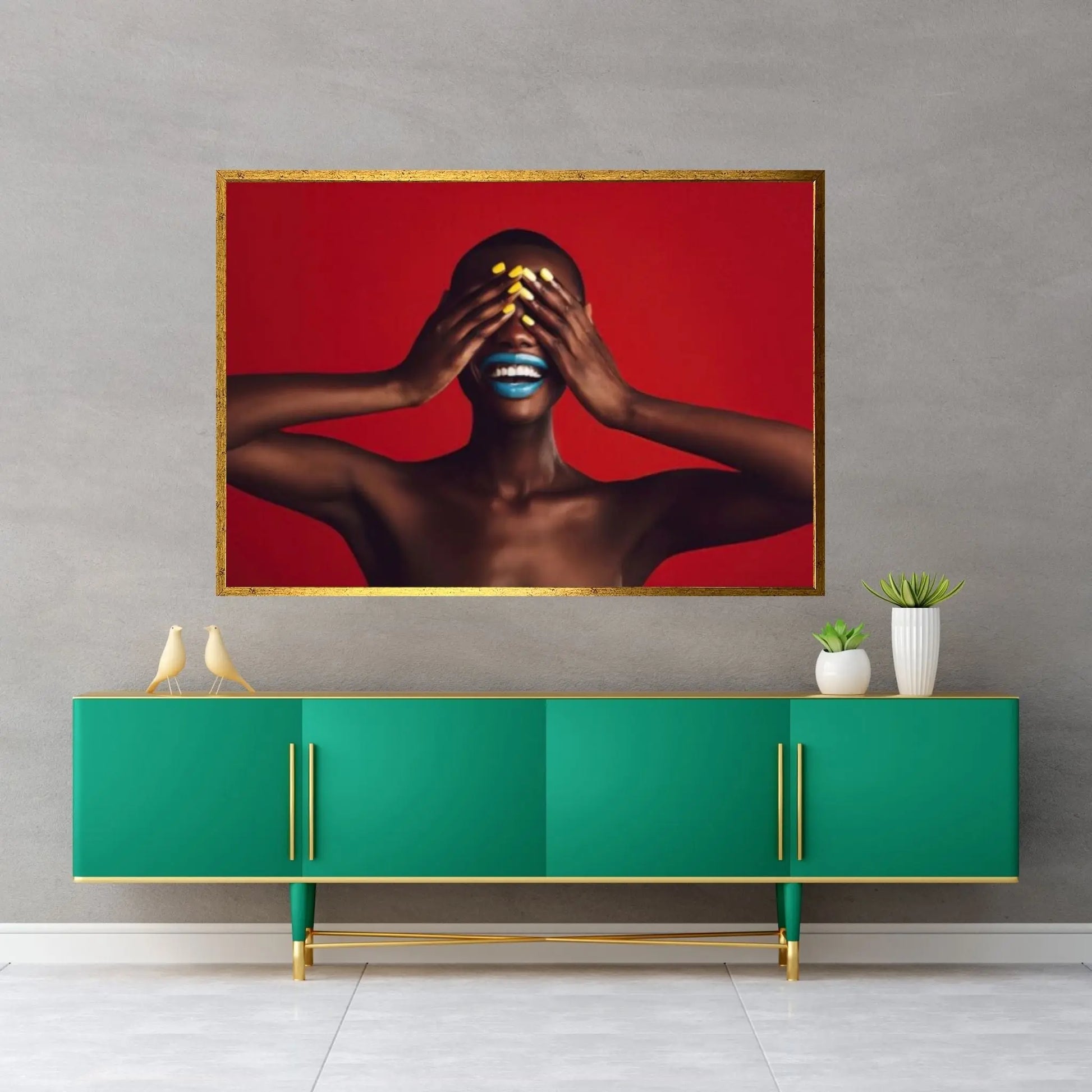 Black American Afro African Nude Woman Indian Oil Painting on Canvas Posters and Prints Scandinavian Wall Art - Y Canvas