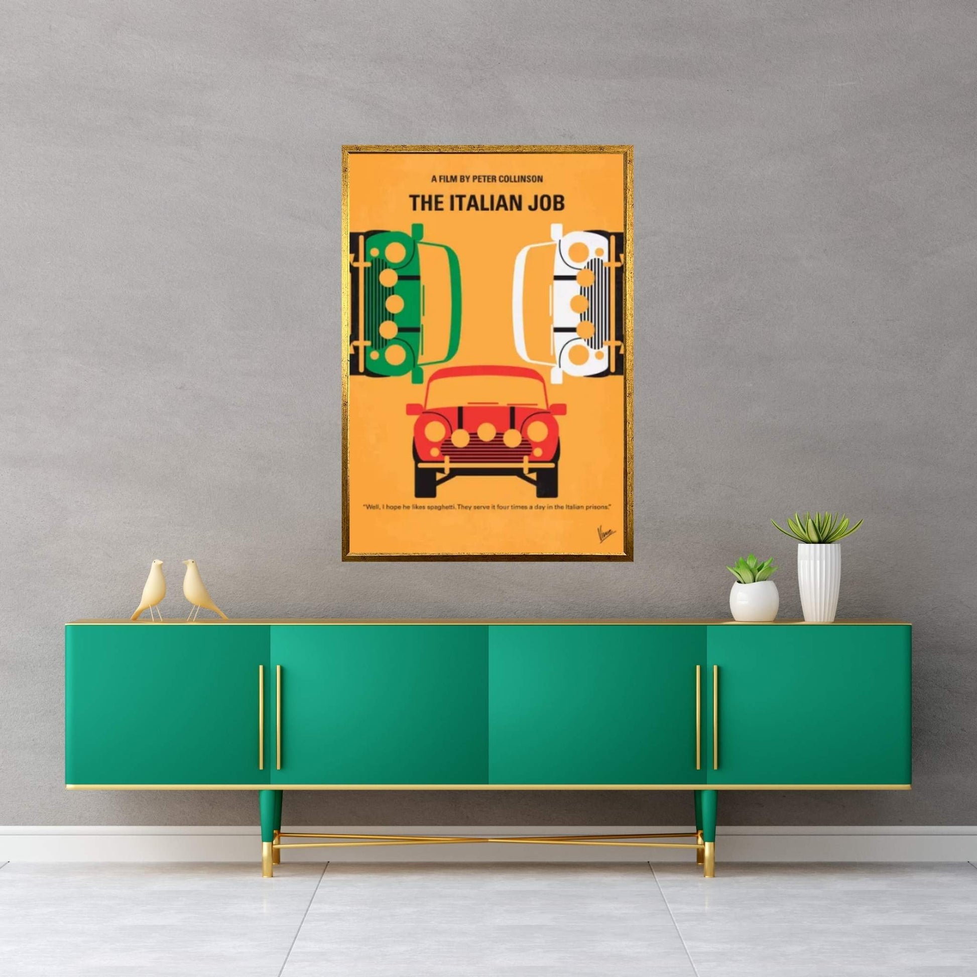 The Italian Job Minimal Movie Poster Canvas Wall Art - Y Canvas