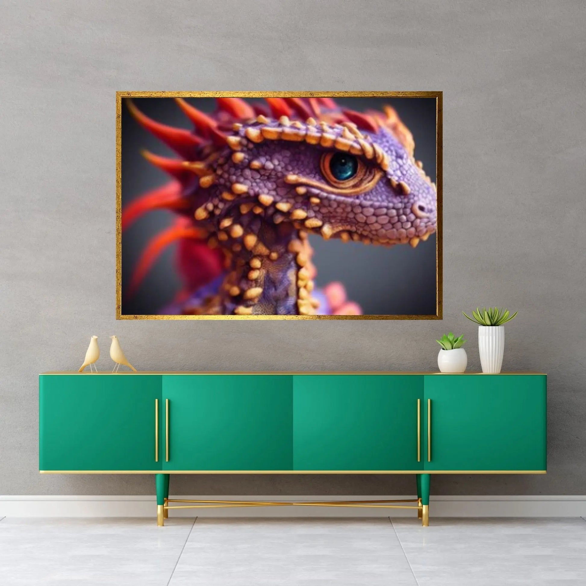 Dragon Warrior Print Canvas Wall Art Poster - Y Canvas