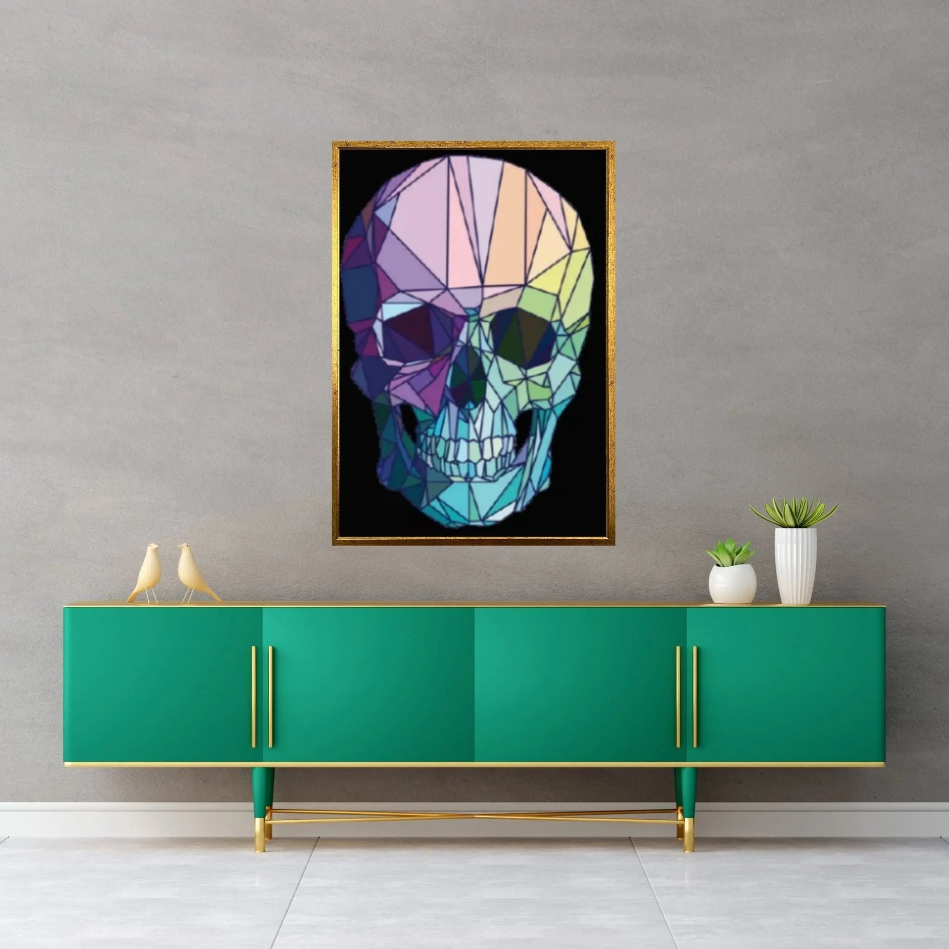 Flower Skull Canvas Print, Floral Skull Canvas Art Gothic Floral Sugar Skull Canvas Art, Boho Skull Canvas Wall Art Gift, - Y Canvas