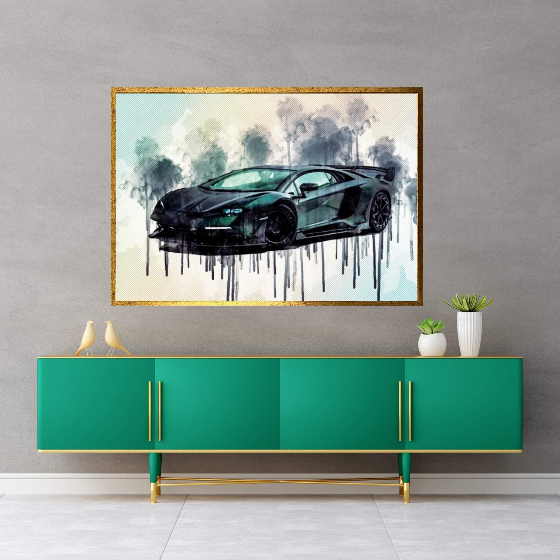 Mansory Cabrera Lamborghini Svj 2020 Hypercar Front View Exterior Tuning Aventador New Green Matte Italian Supercars Canvas Wall Art - Y Canvas