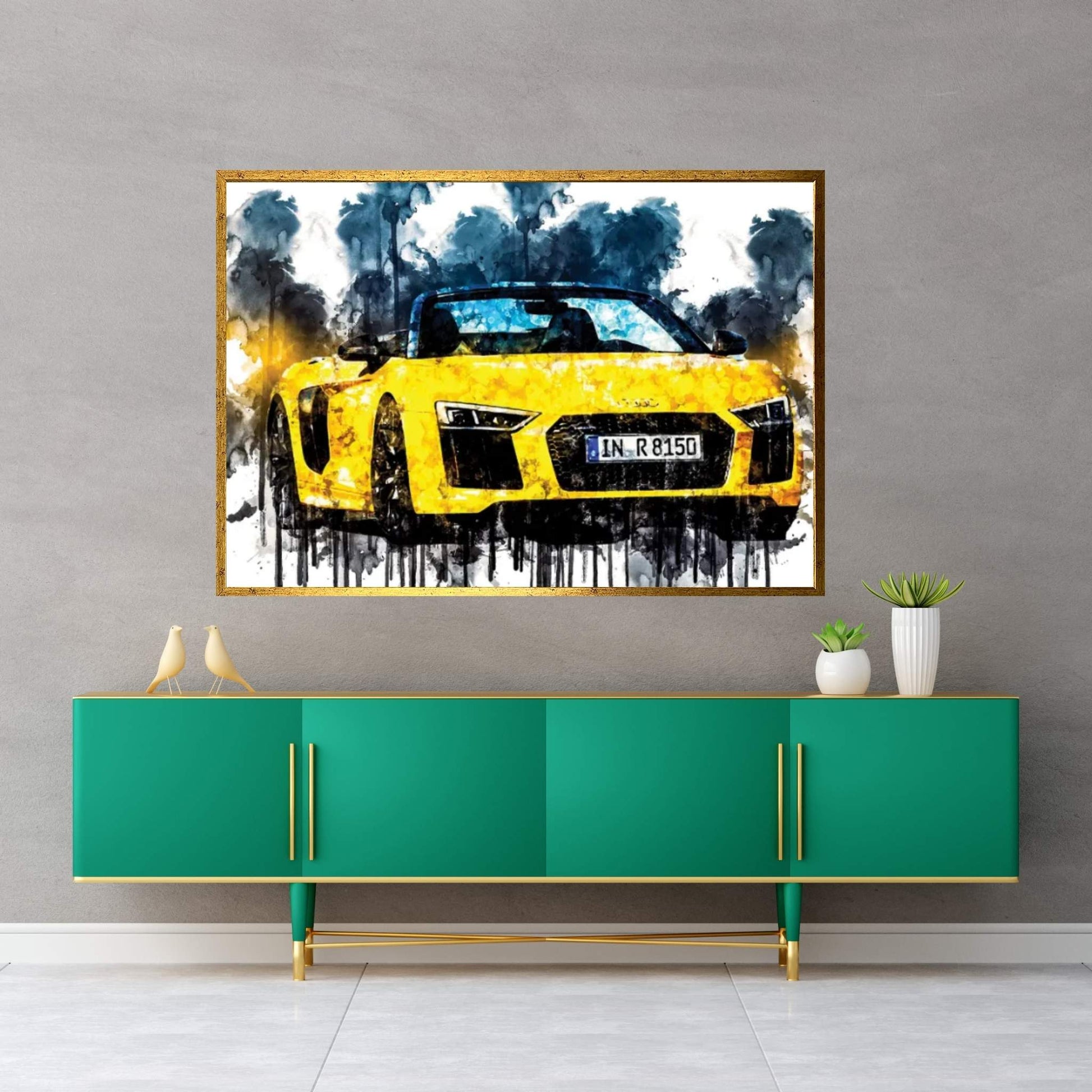 Car 2017 Audi R8 Spyder V10 Canvas Wall Art - Y Canvas