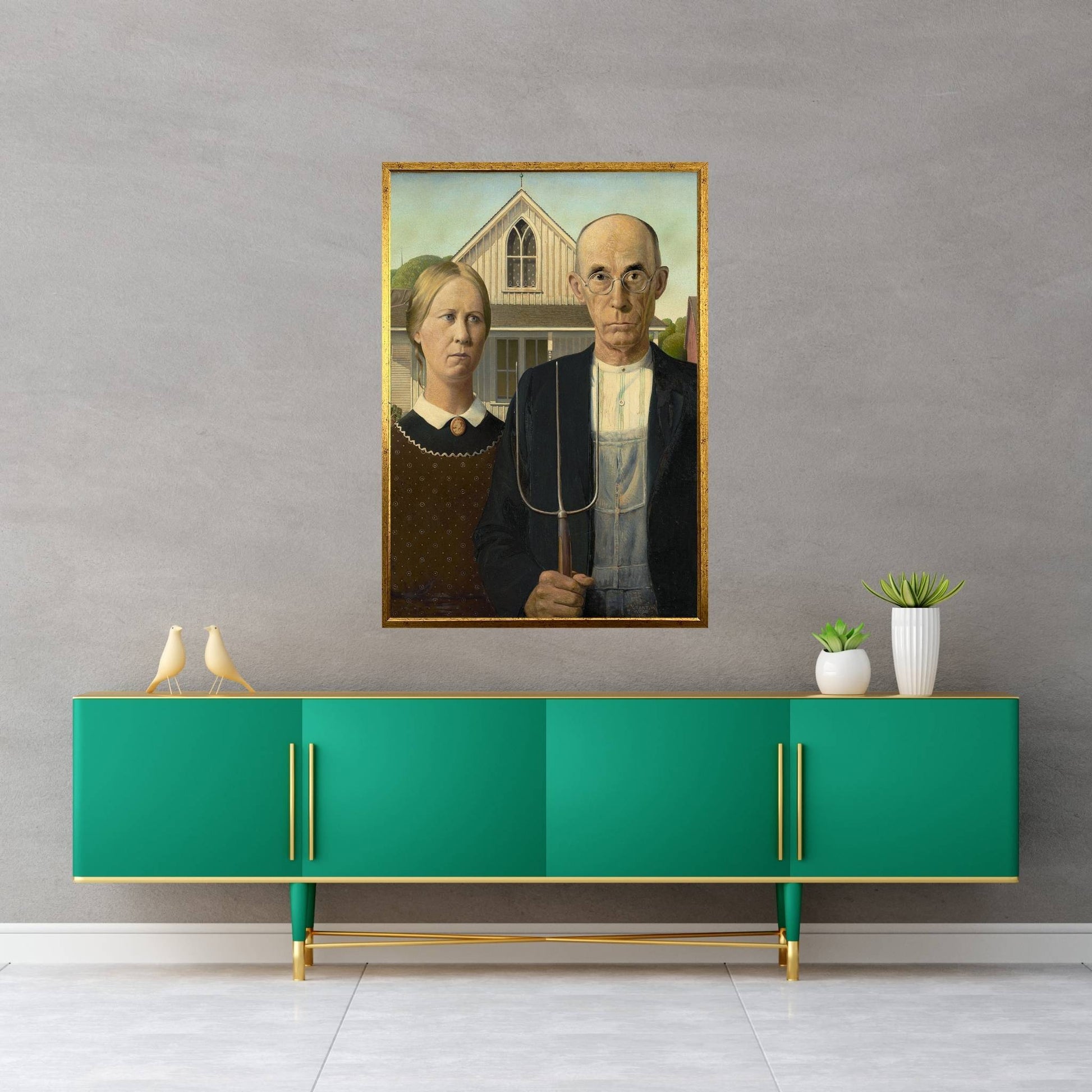 American Gothic Canvas Wall Art - Y Canvas