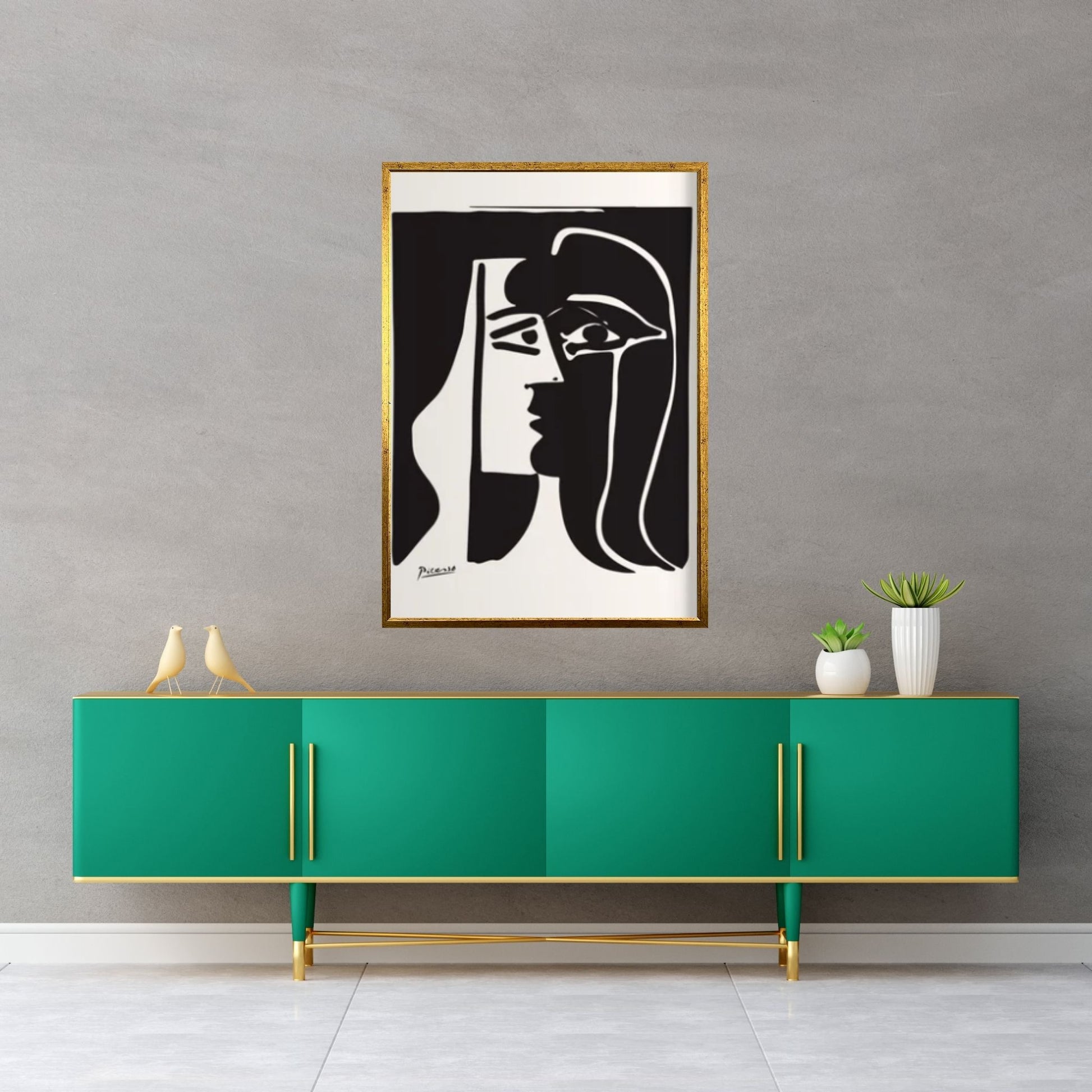 Picasso Kiss Art Museum Exhibition Canvas Wall Art, Pablo Picasso Print - Y Canvas