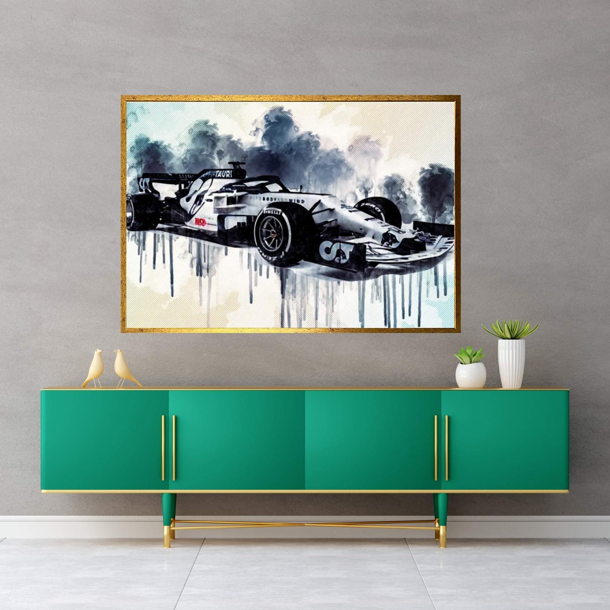 Alphatauri AT01 Cars Formula 1 Scuderia Alphatauri F1 Cars Scuderia Honda Canvas Wall Art - Y Canvas