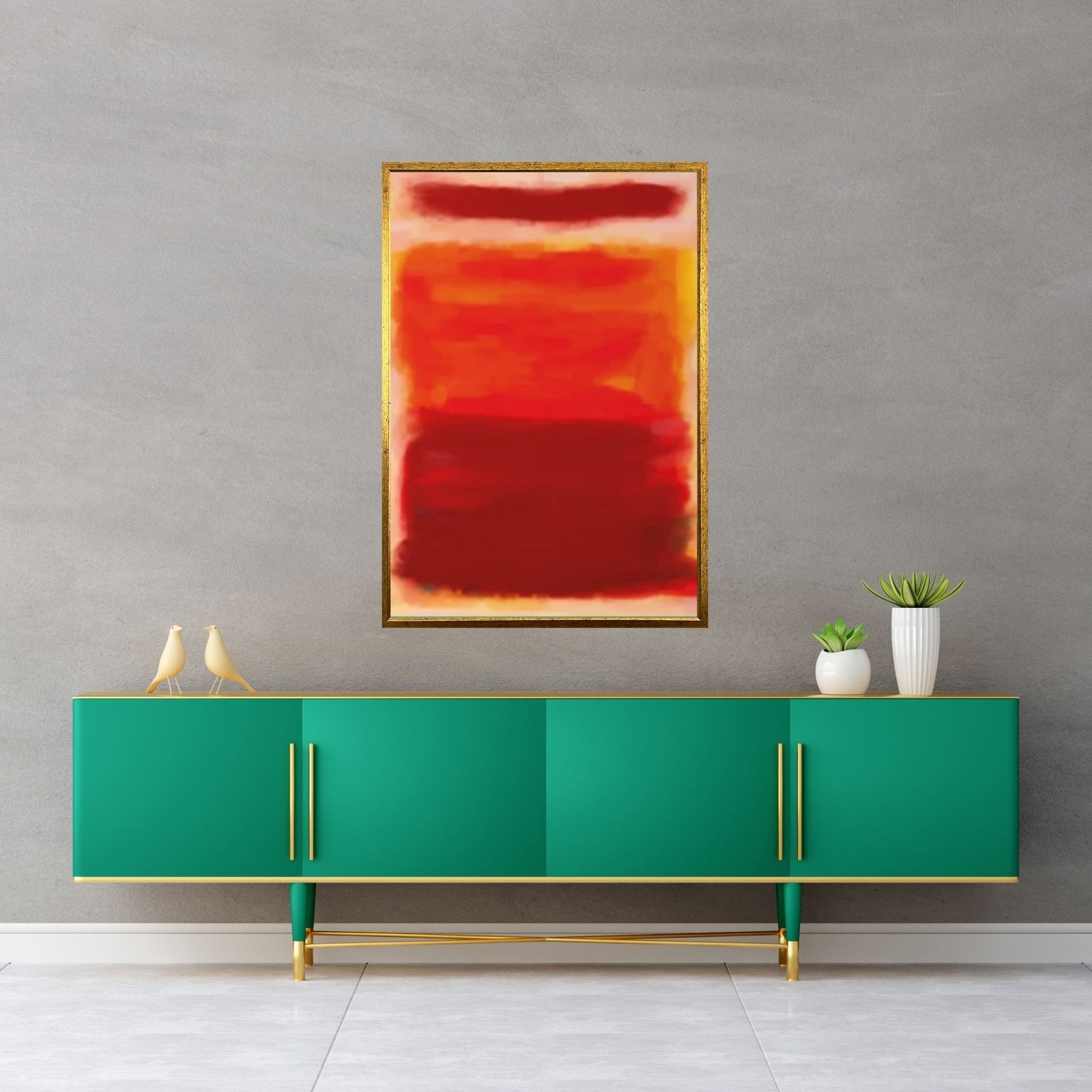 Mark Rothko Exhibition Canvas Wall Art Poster, Red Vintage Exhibition - Y Canvas