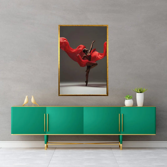 African American Woman Dancer, Black Ballerina Art Canvas Wall Art Decor - Y Canvas