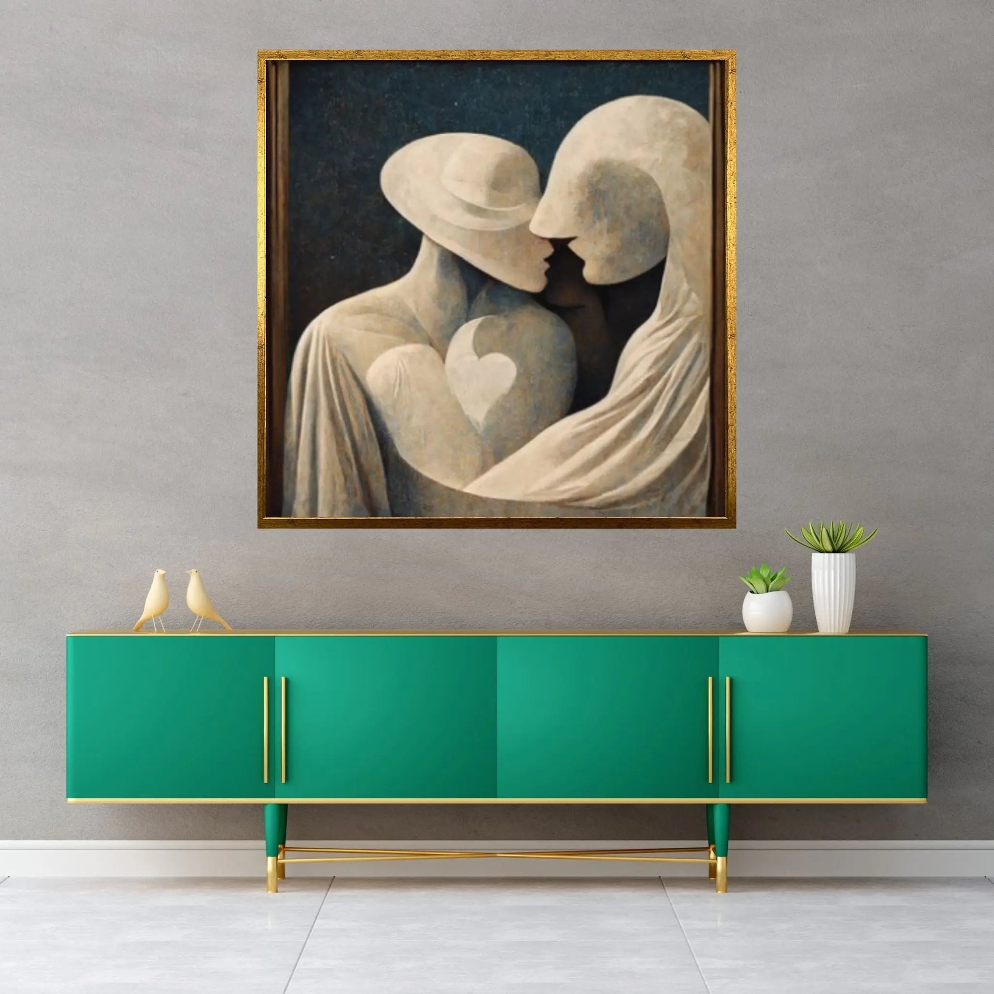 Rene Magritte Canvas Wall Art Poster, The Lovers Canvas, Rene Magritte the lovers Canvas - Y Canvas