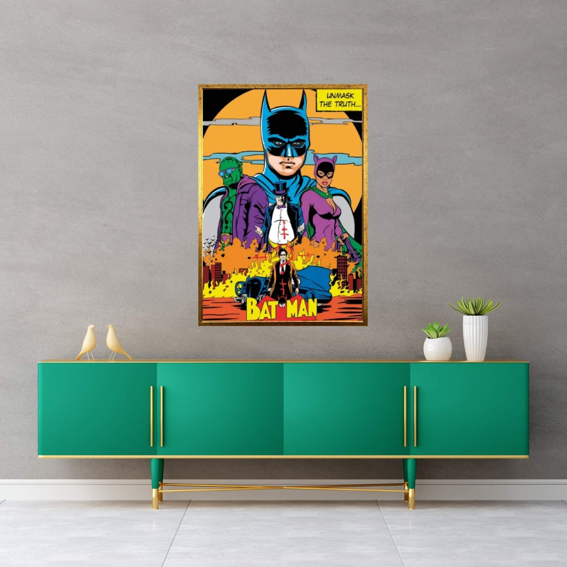 The Batman Classic Comics Poster Canvas Wall Art - Y Canvas