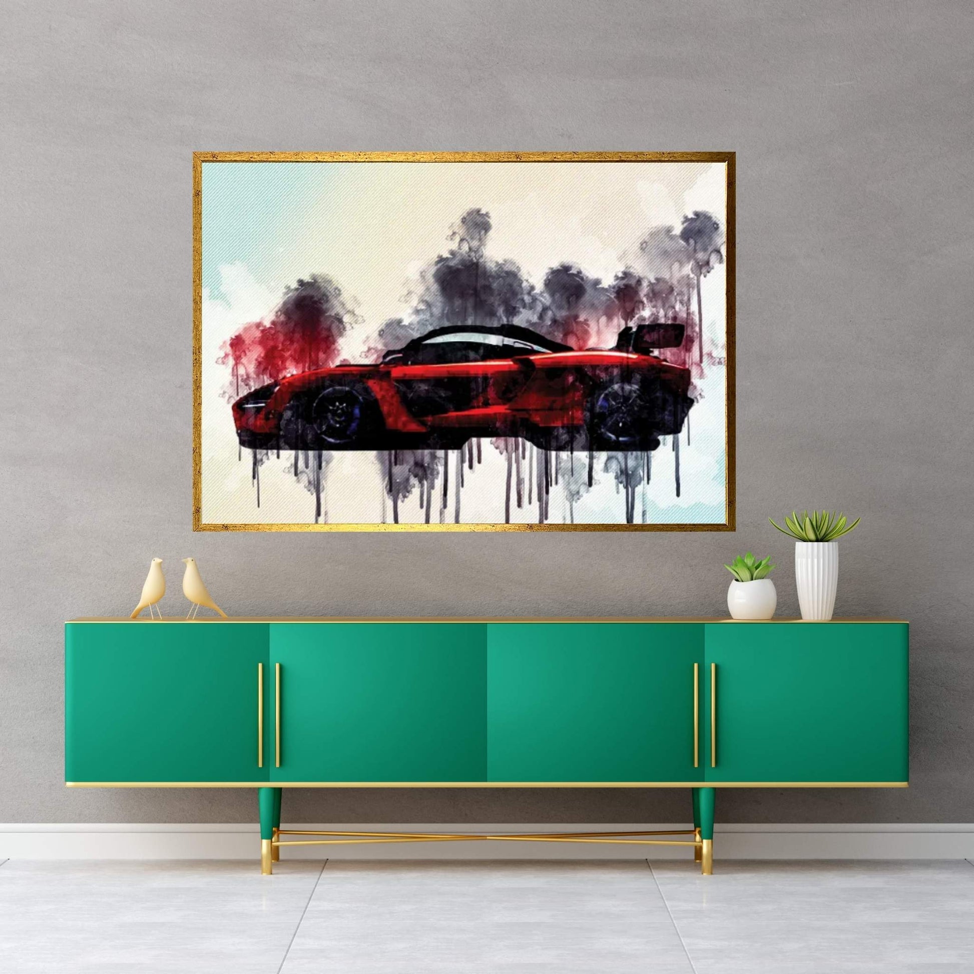 Mclaren Senna 2019 Side View New Supercar Hypercar Red Sports Canvas Wall Art - Y Canvas