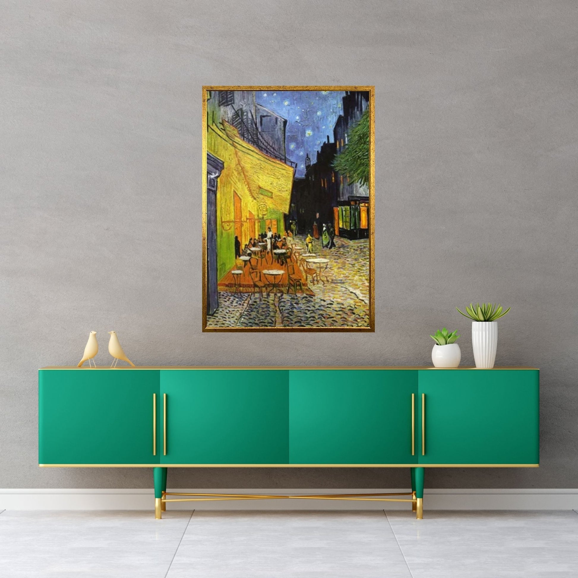 Cafe Terrace Night, Starry Sky Landscape Art Canvas Wall Art Print , Van Gogh Poster, Reproduction Art Canvas - Y Canvas