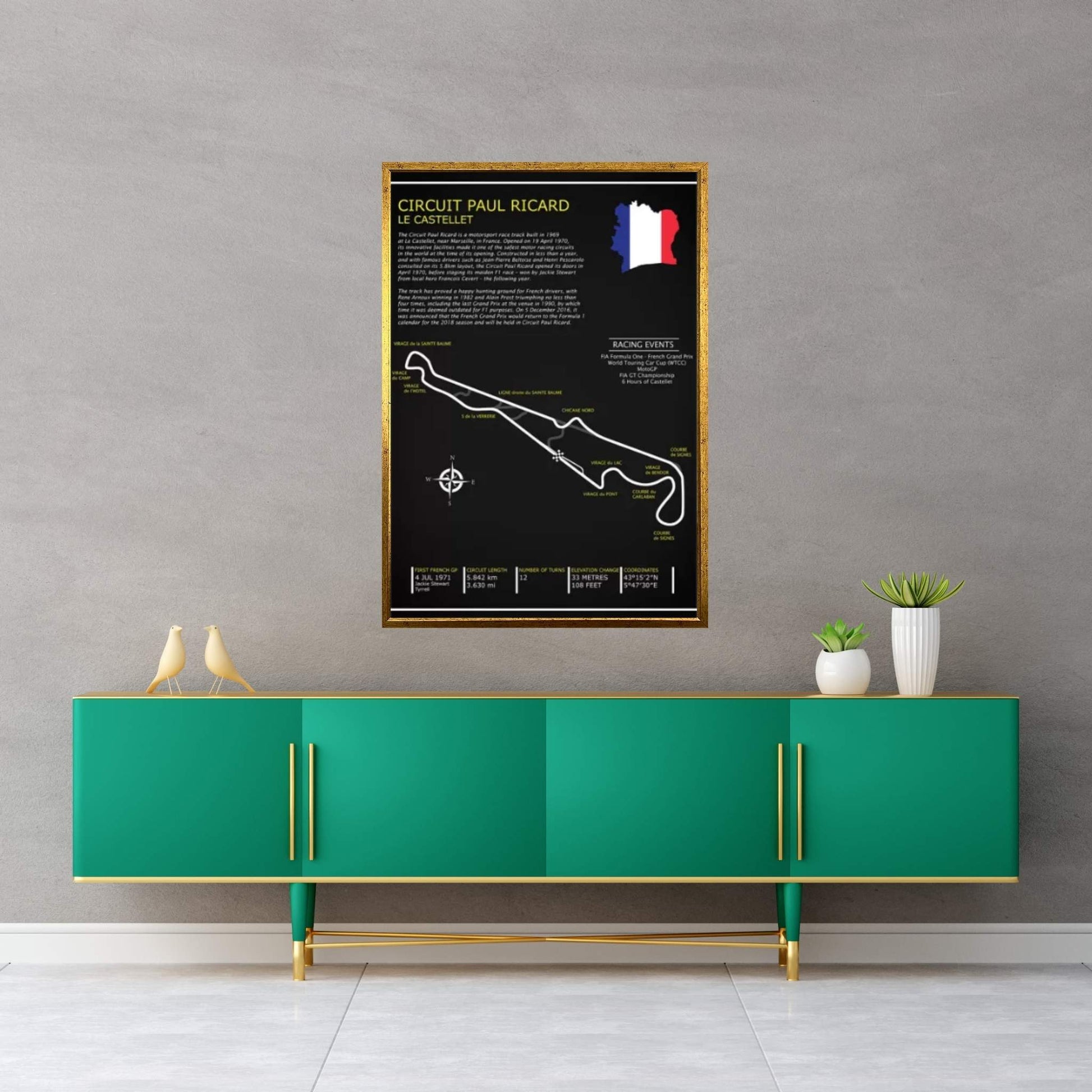 Circuit Paul Ricard BL Canvas Wall Art - Y Canvas