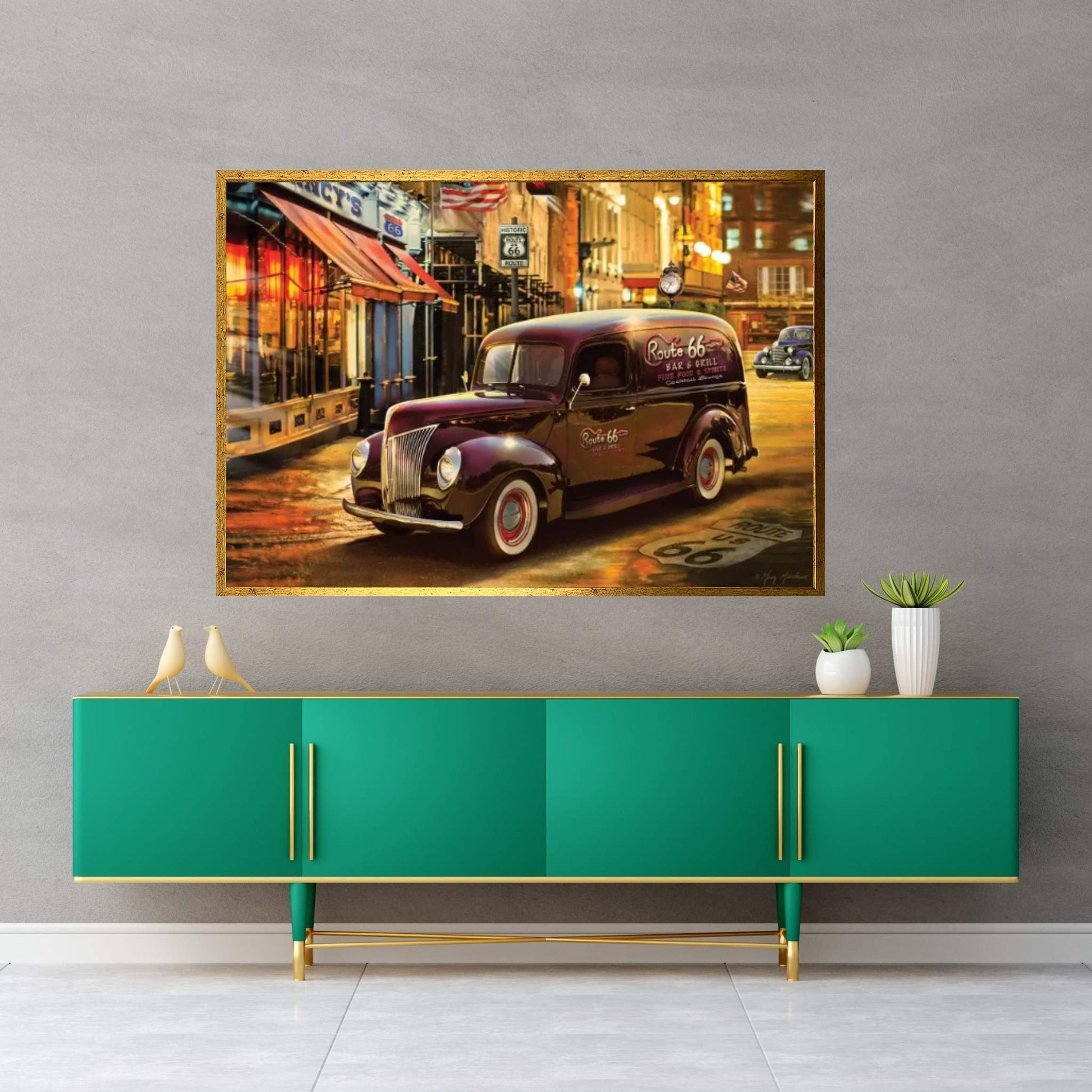 Nostalgic America Panel Truck Canvas Wall Art - Y Canvas