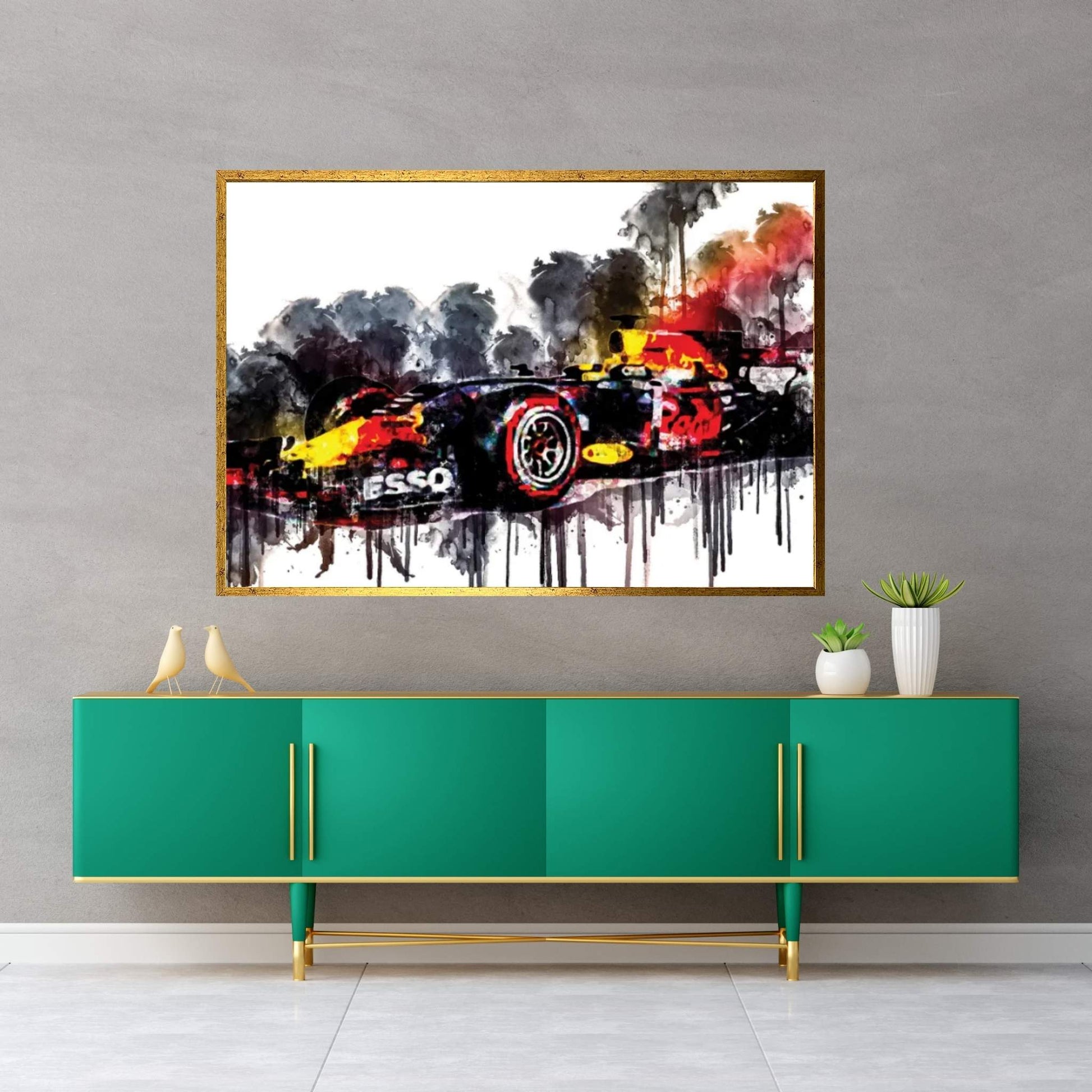 2017 Red Bull RB13 Formula Car Vehicle CCLXXII Canvas Wall Art - Y Canvas