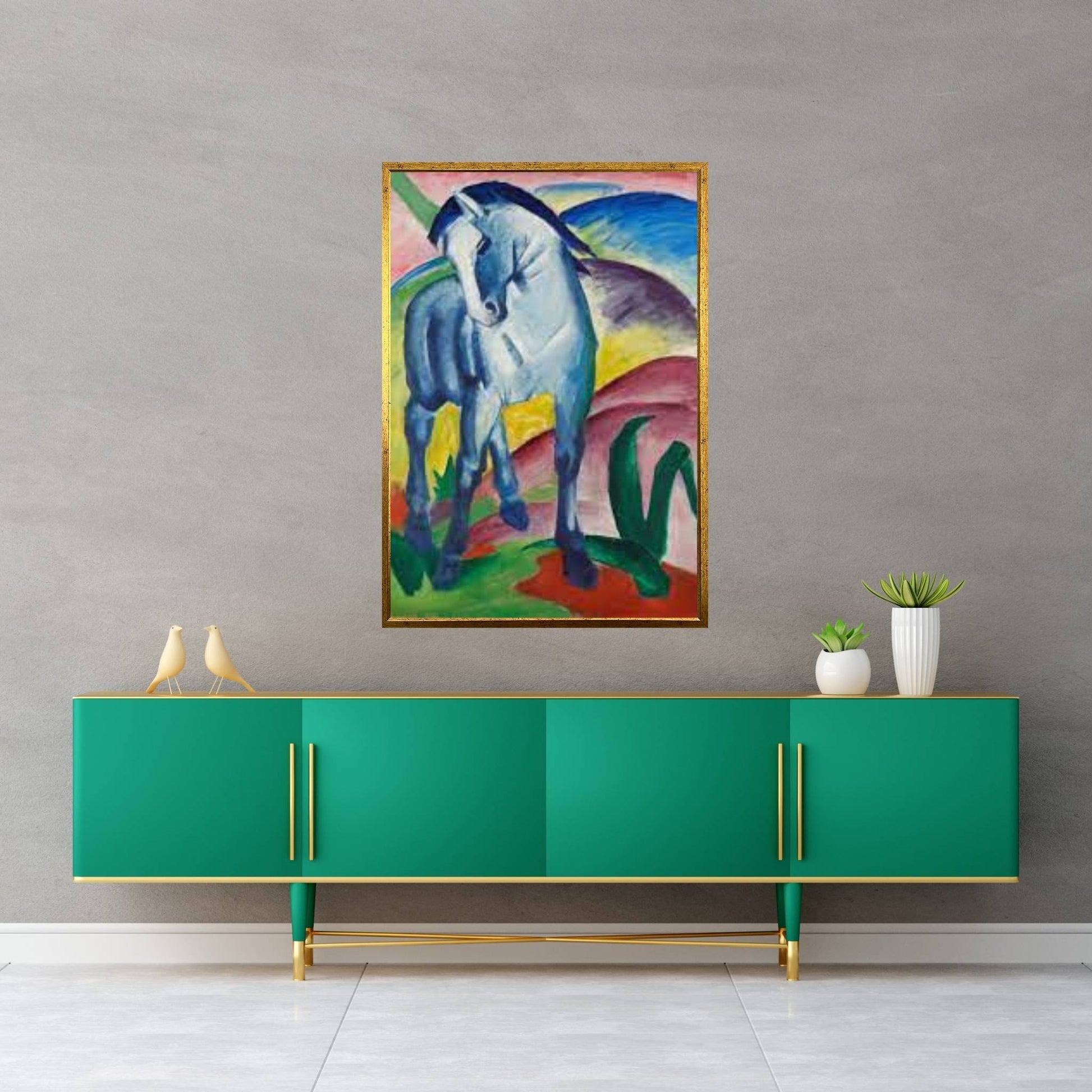 The Blue Horse Canvas Wall Art - Y Canvas