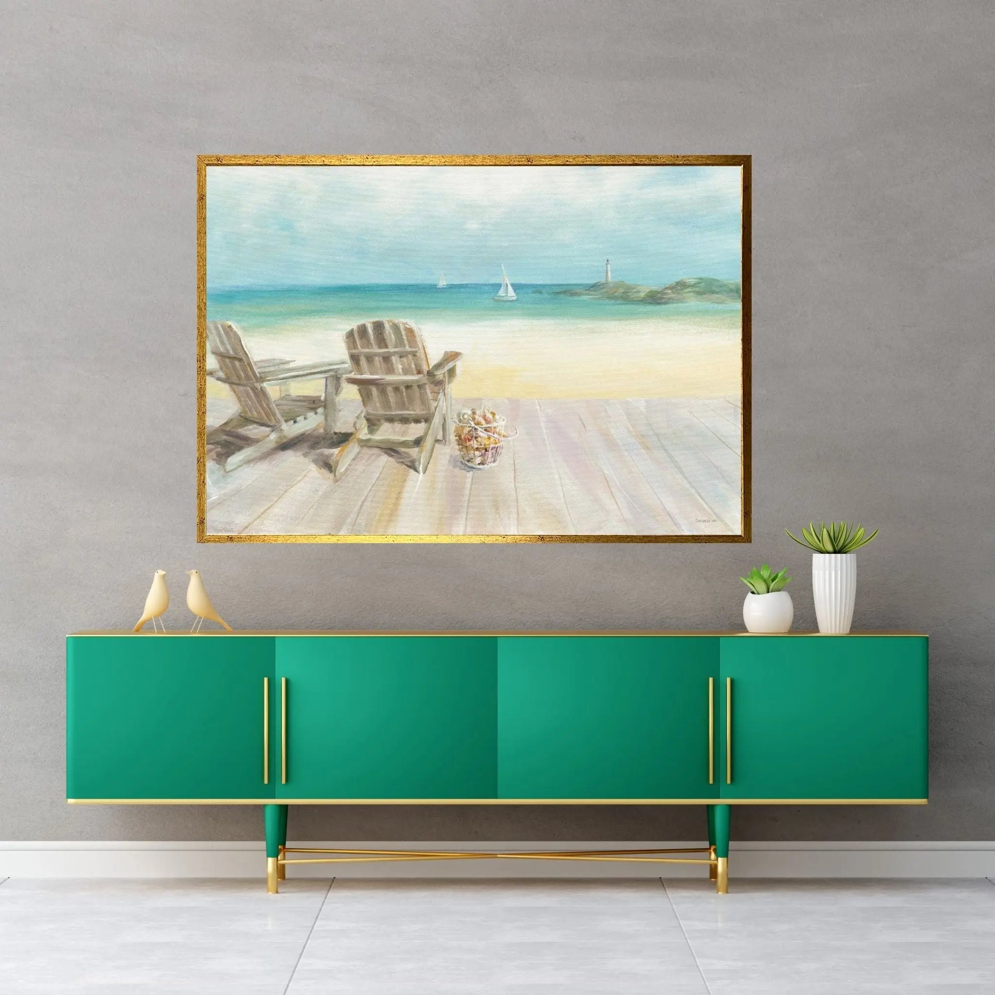 Seaside Morning No Window Canvas Wall Art - Y Canvas