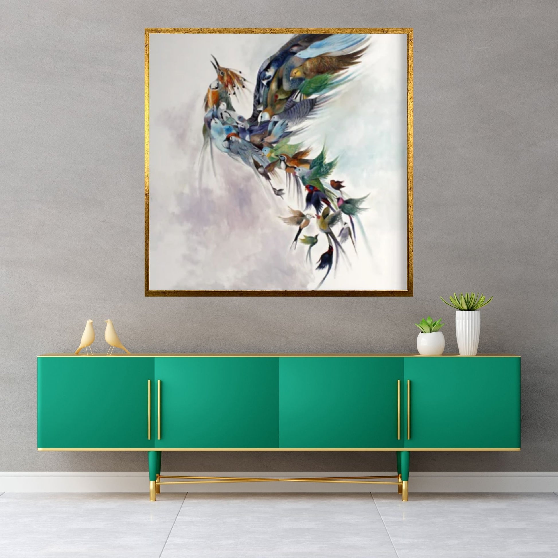 Phoenix Wall Art, Huge Canvas Wall Decor,Phoenix Rebirth Canvas - Y Canvas