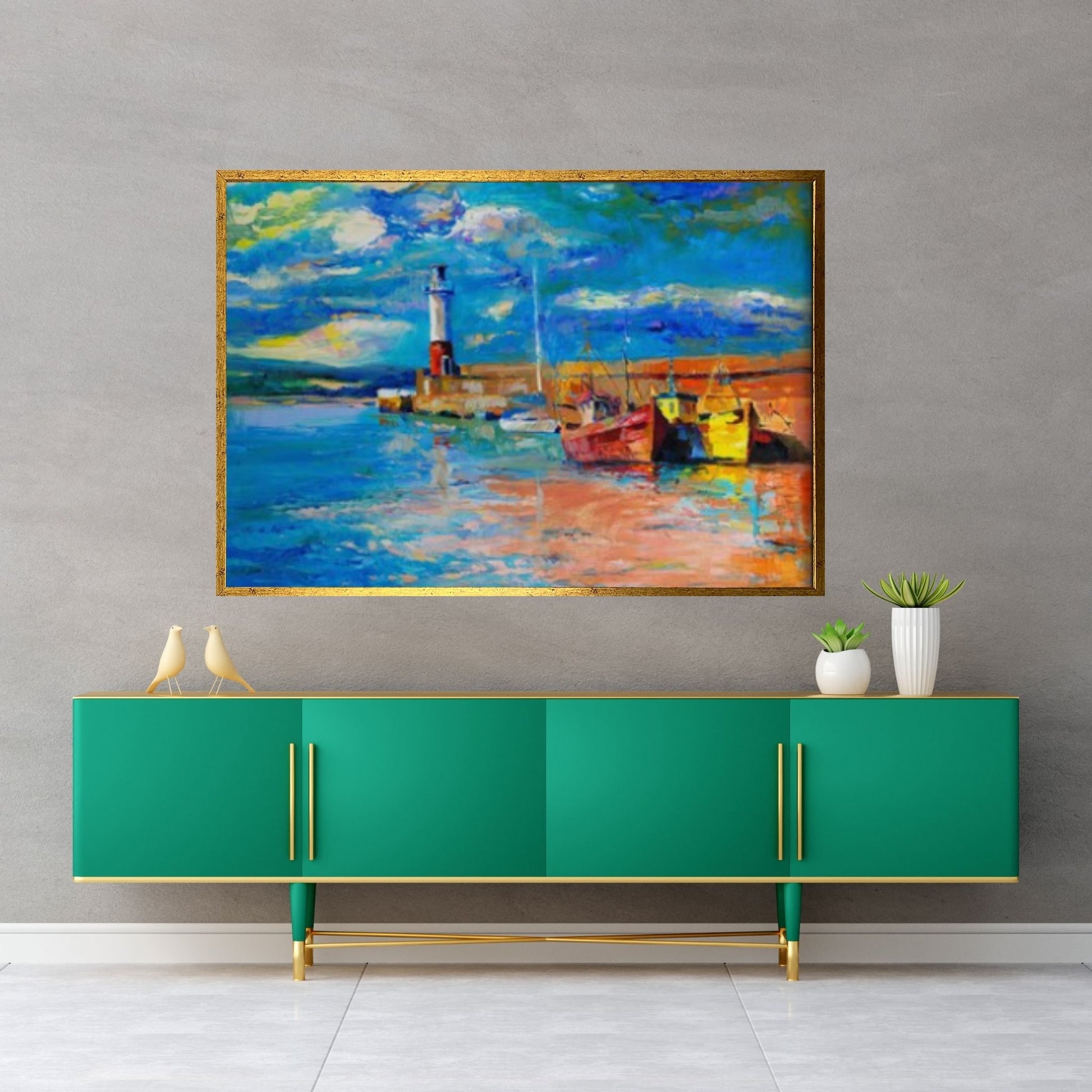 Seascape Wall Art Decor, Ship Ocean Painting, Ship Oil Painting, Ocean Decor, Sailing Ship Canvas Art - Y Canvas