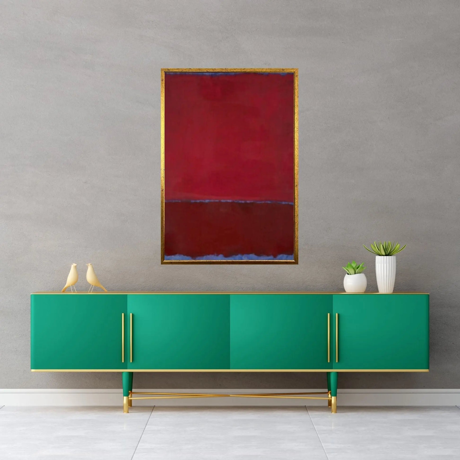 Mark Rothko Print Exhibition Canvas Wall Art,Red Exhibition Mark Rothko Art - Y Canvas