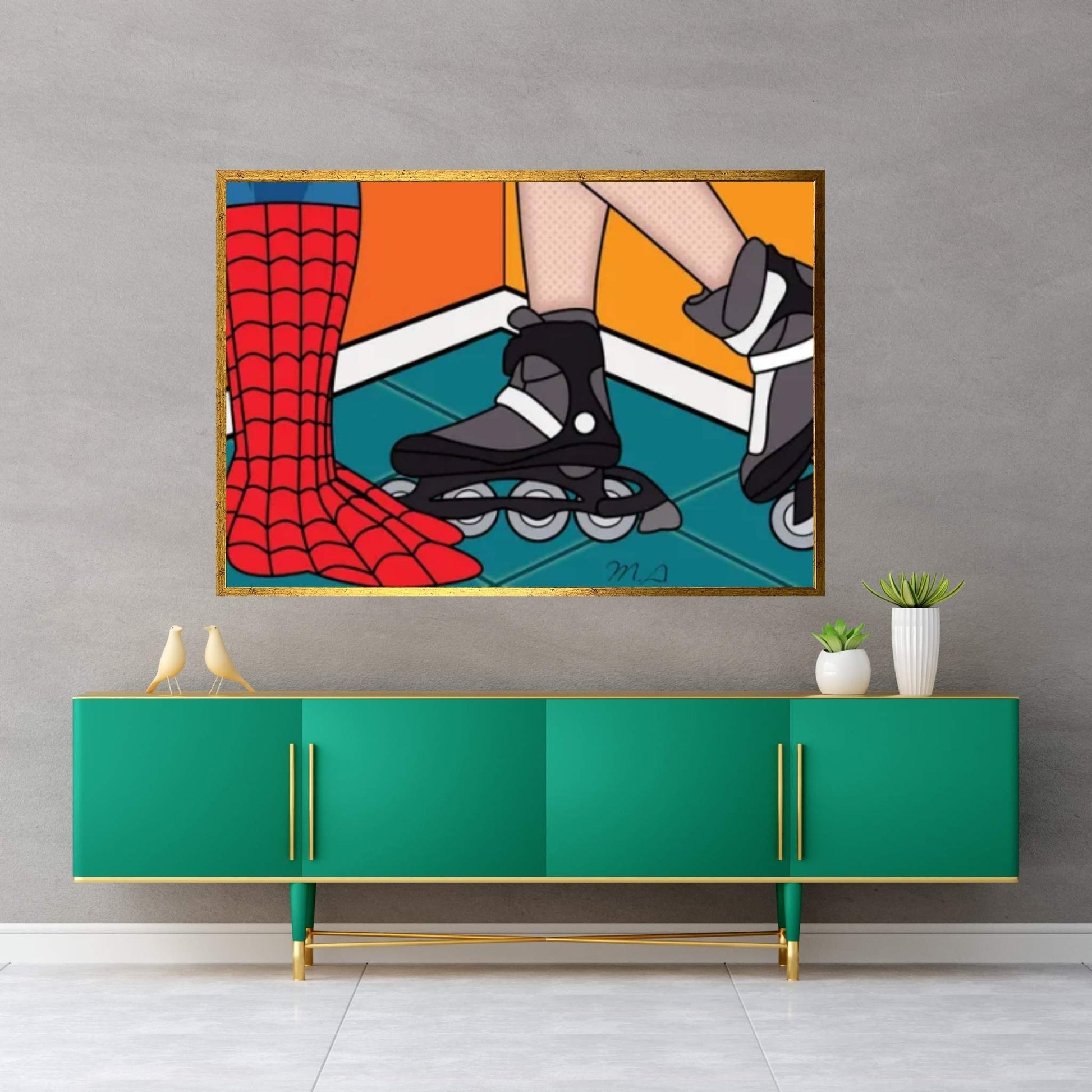 Spidey Skate Canvas Wall Art - Y Canvas