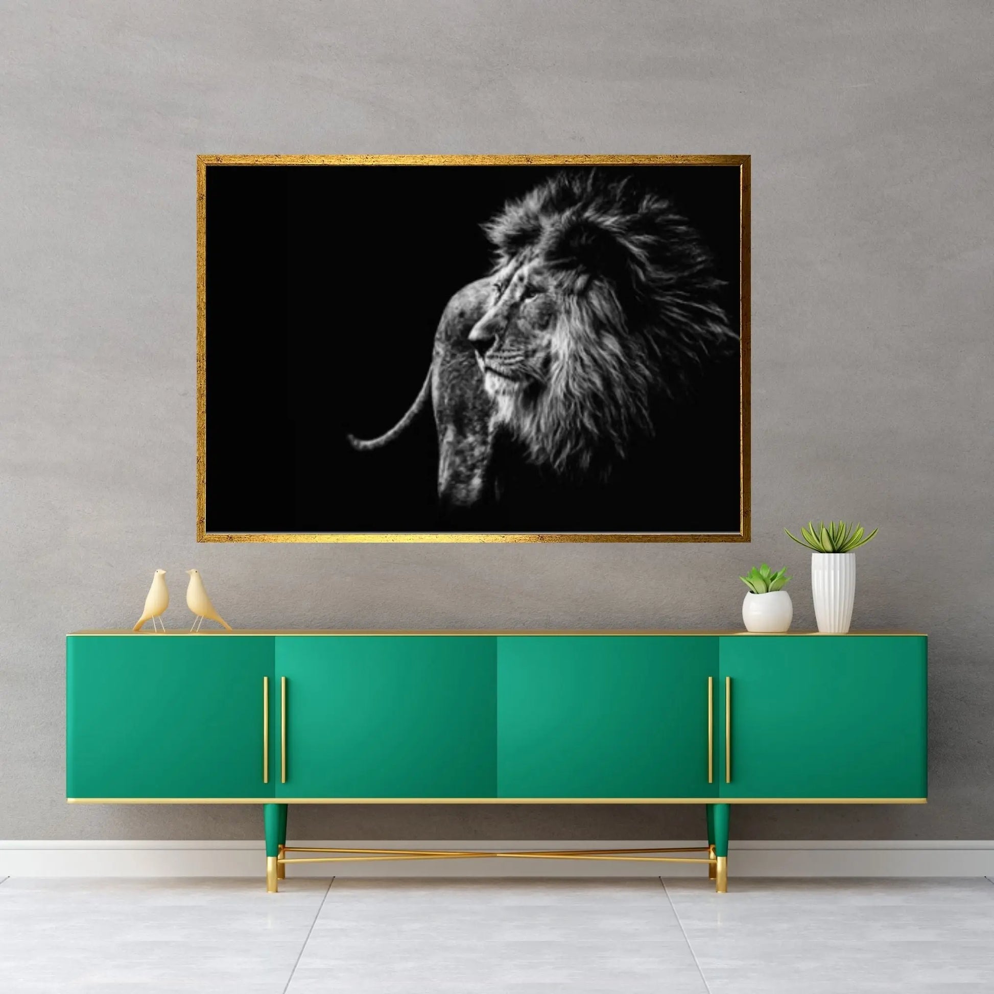 Lion Wall Art, Lion Canvas Art, Animal Wall Art, Canvas Wall Art,Animal wall art decor Large lion art - Y Canvas